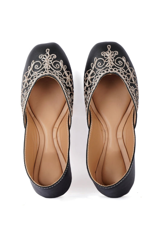 Rylie Black Dori Zari Embroidery Jutti サイズ EU38