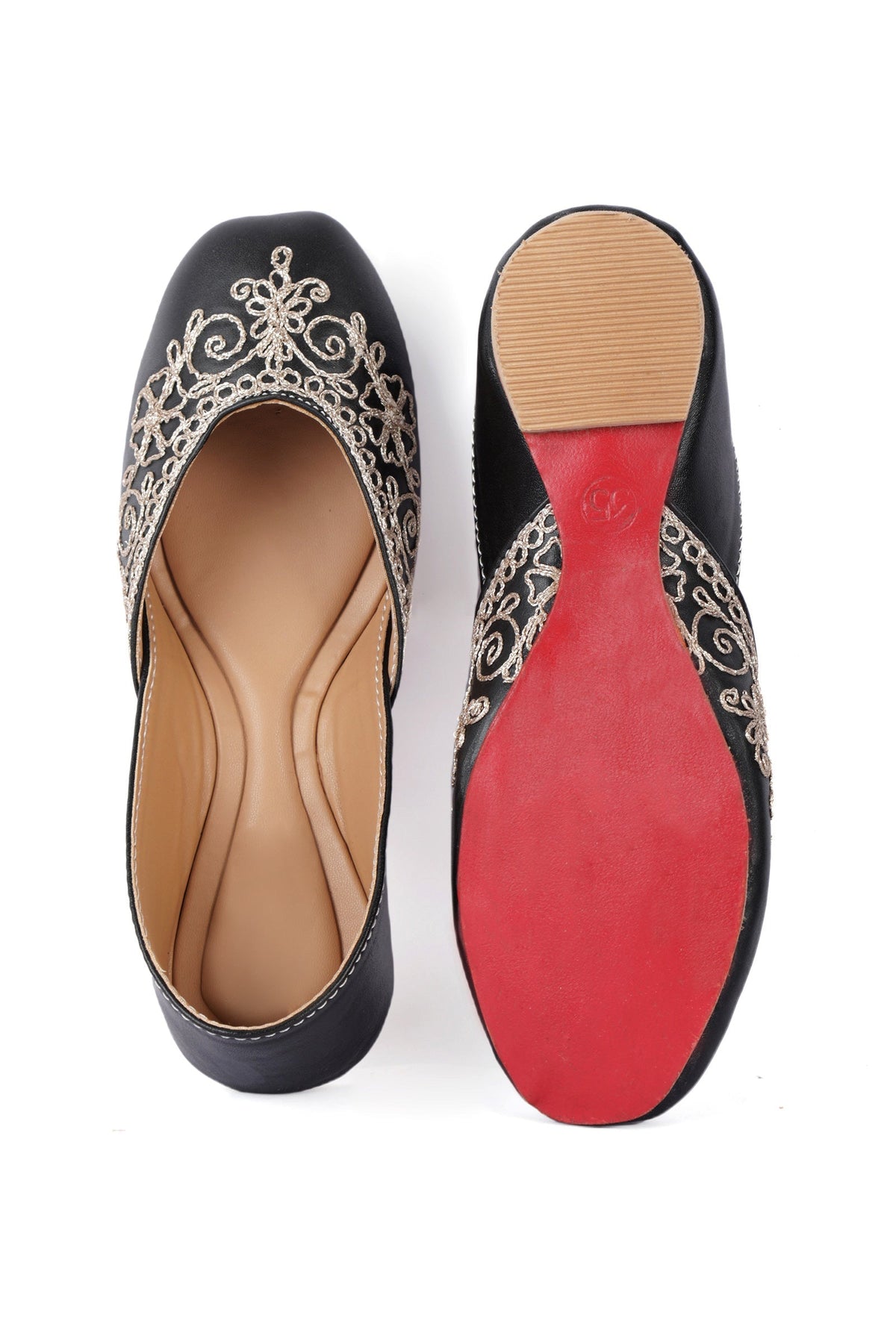 Rylie Black Dori Zari Embroidery Jutti サイズ EU38