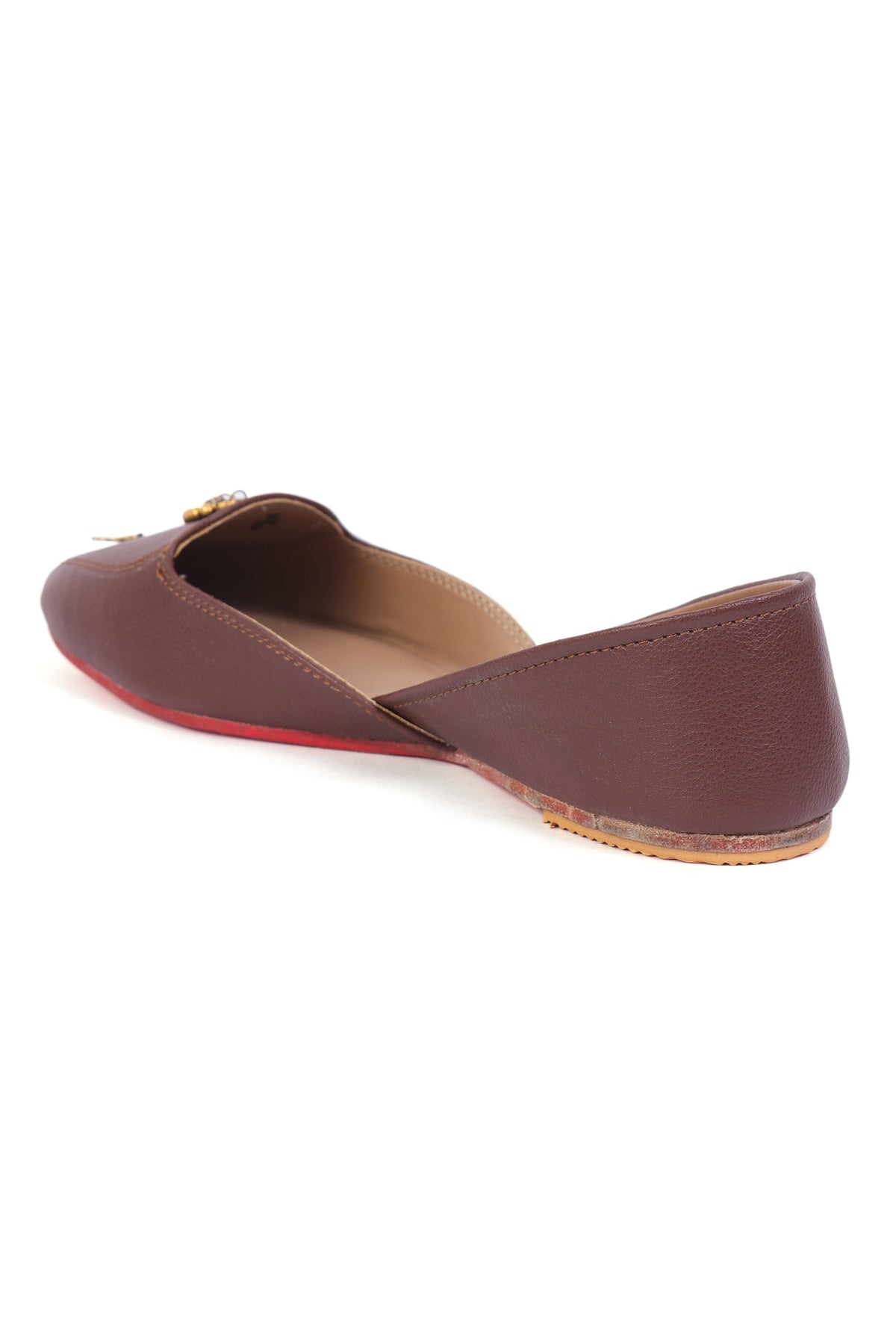 Classic Tan Brown Jutti with Chandbali and Ghungroo サイズ EU39