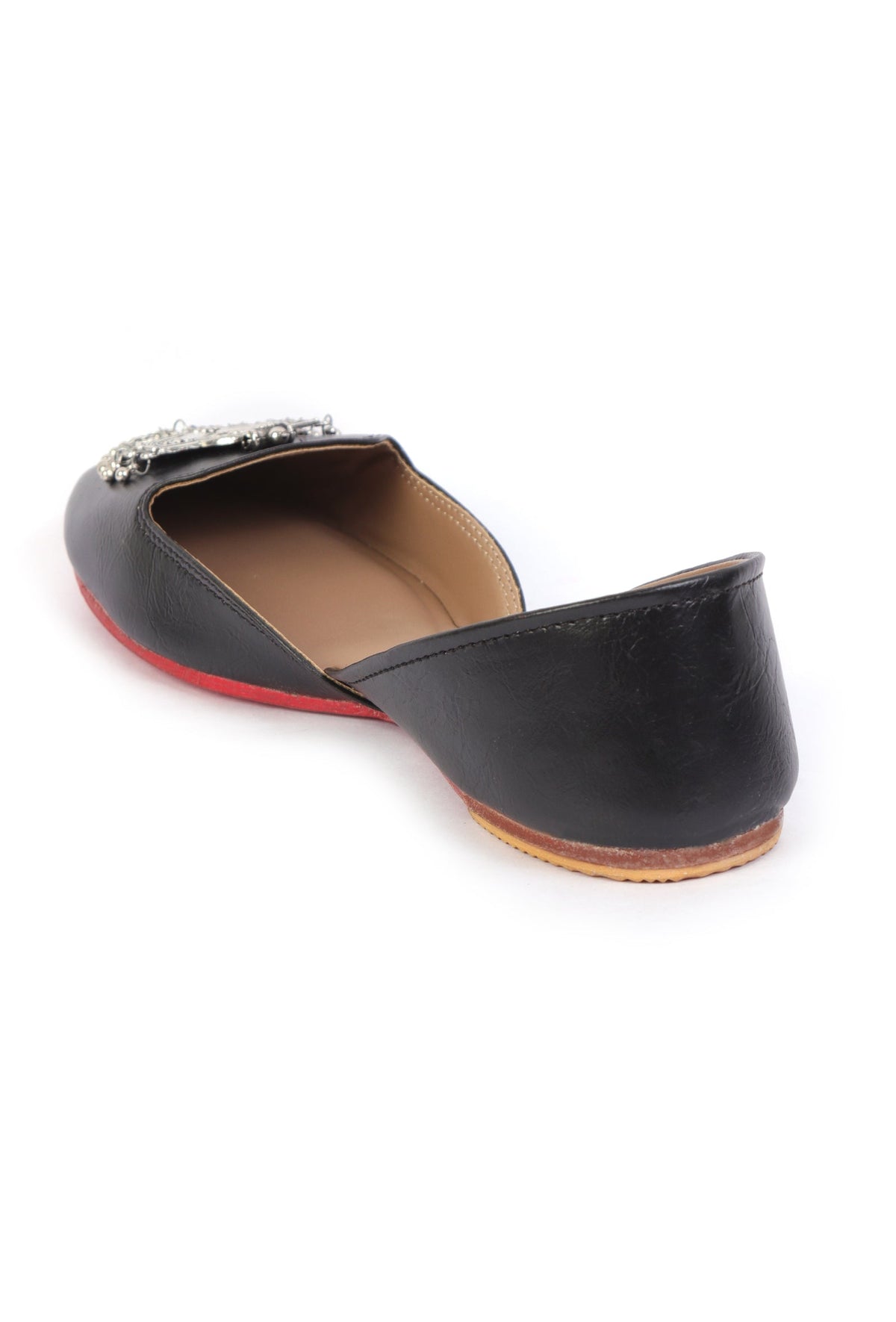 Timeless Black Jutti with Silver Details and Ghungroo サイズ EU37