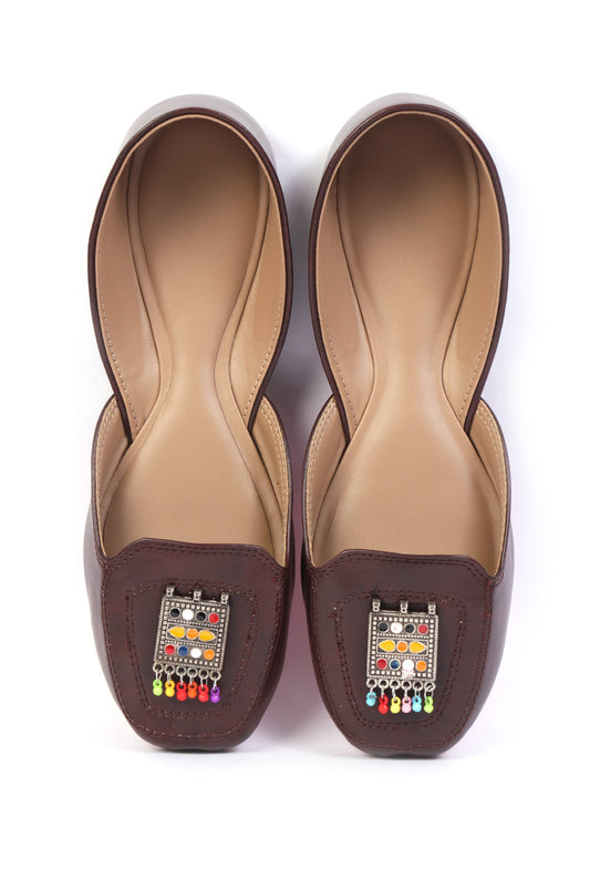 Dark Brown Jutti with German Silver Accents サイズ EU38
