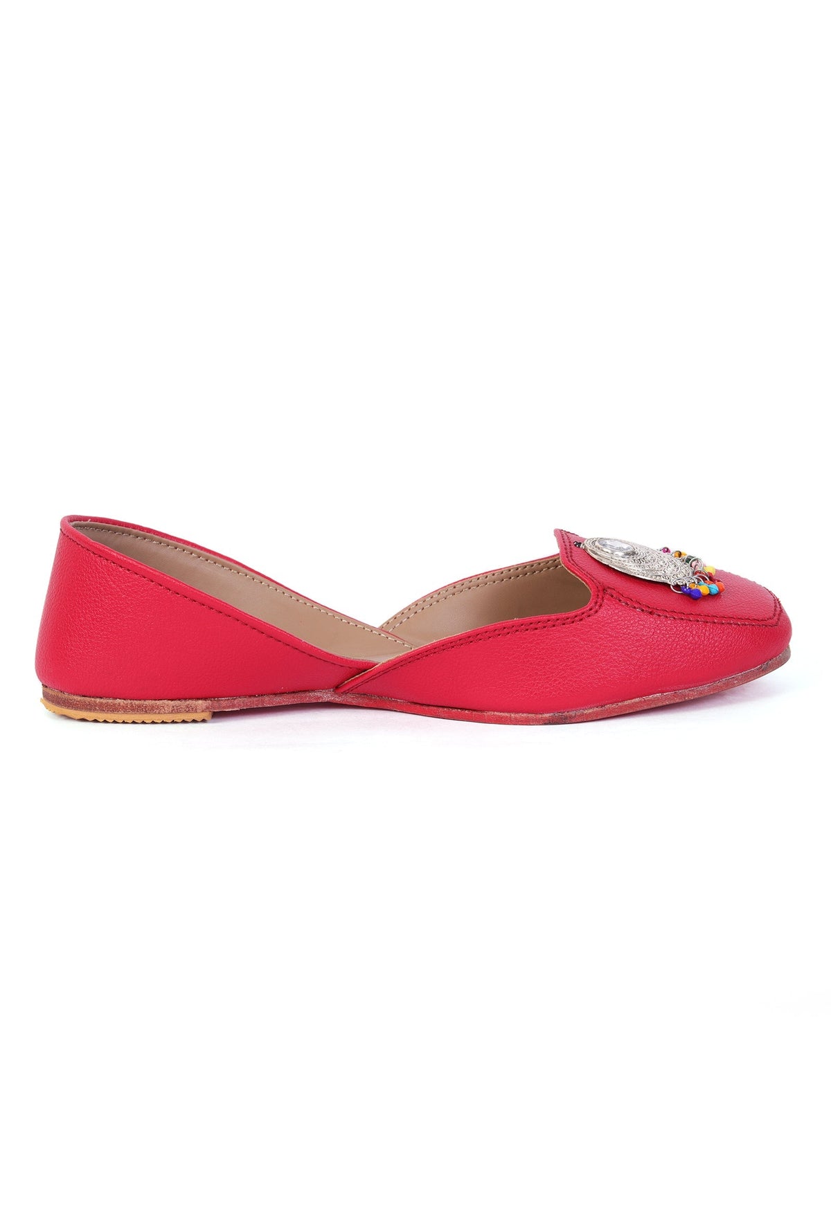 Cherry Red Jutti with Multicolor German Silver Accents サイズ EU40