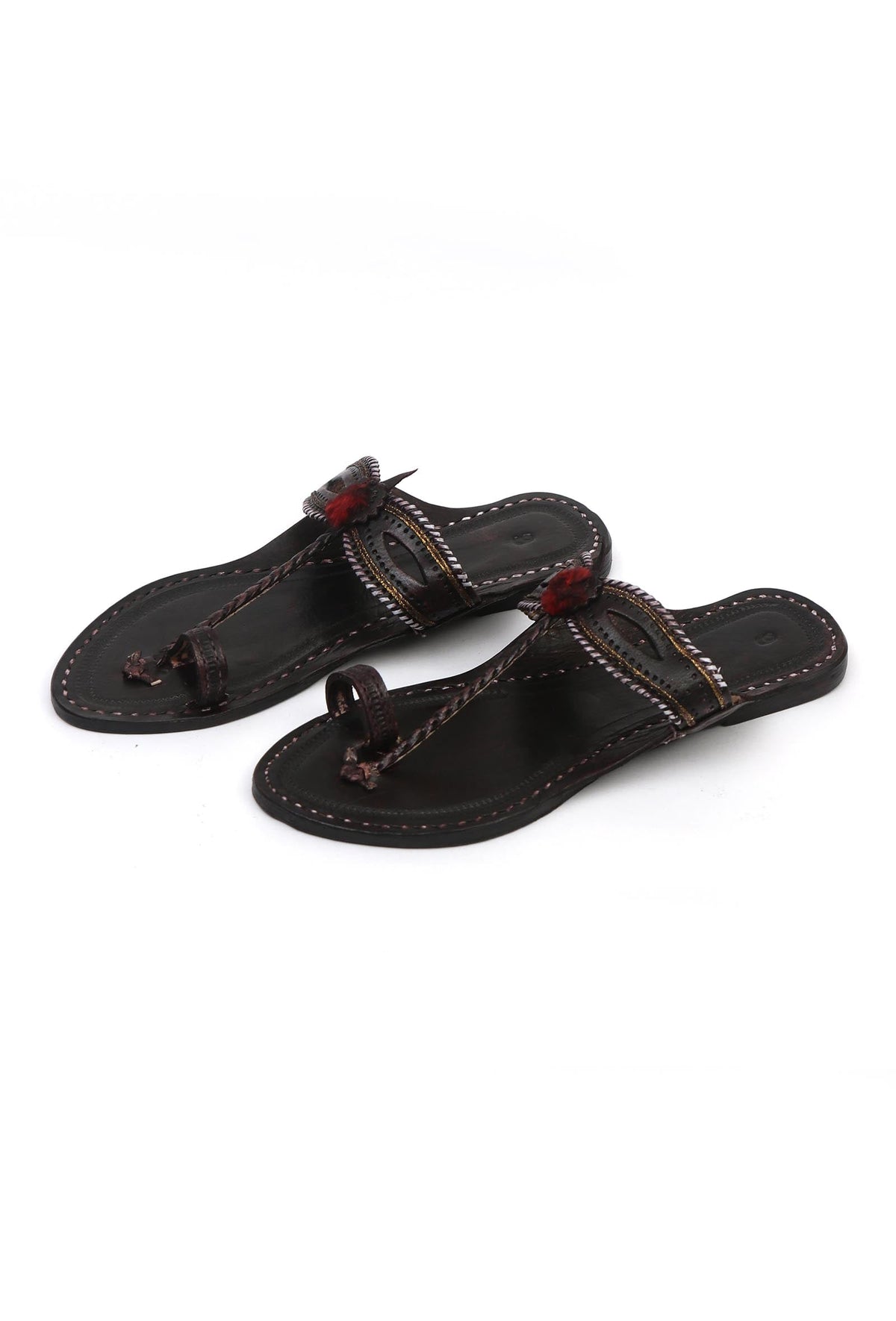 Raatrani Cruelty-Free Leather Kolhapuri Chappals for Women サイズ EU41