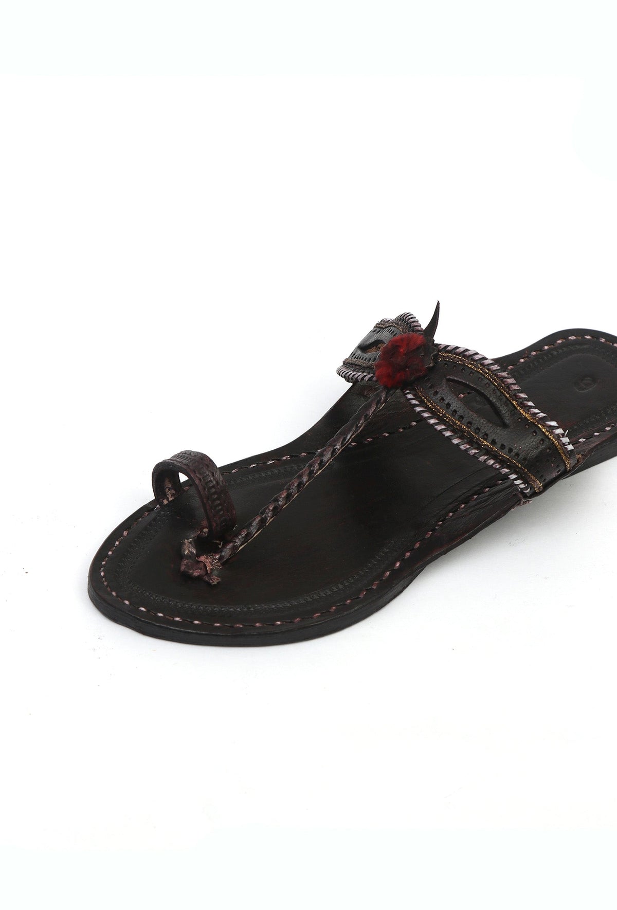 Raatrani Cruelty-Free Leather Kolhapuri Chappals for Women サイズ EU41