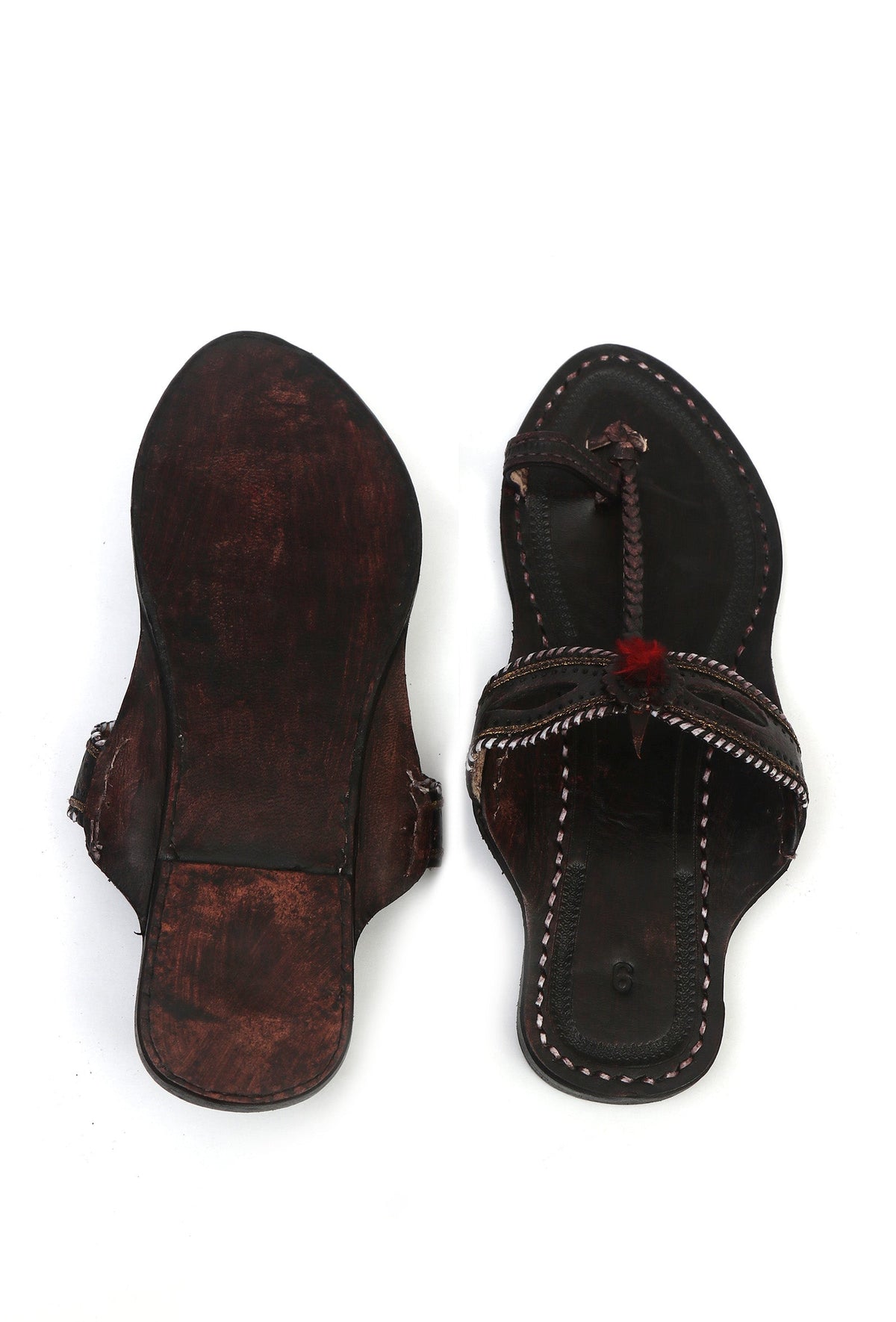 Raatrani Cruelty-Free Leather Kolhapuri Chappals for Women サイズ EU43