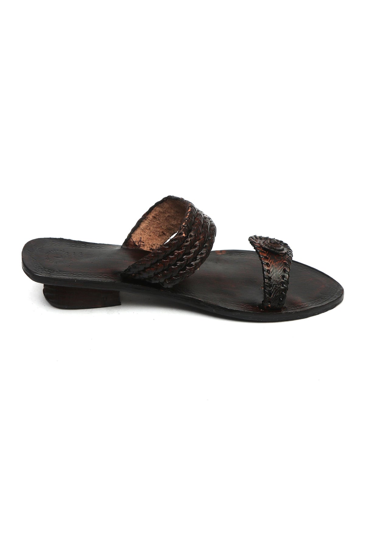 Neerja Braided Toe-Ring Cruelty-Free Genuine Leather Kolhapuri サイズ EU43