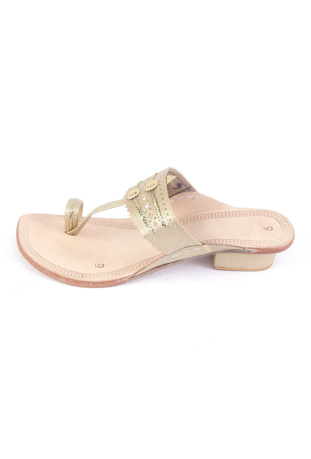 Handcrafted Kolhapuri Toe-Loop Genuine Cruelty-Free Leather Sandals サイズ EU42