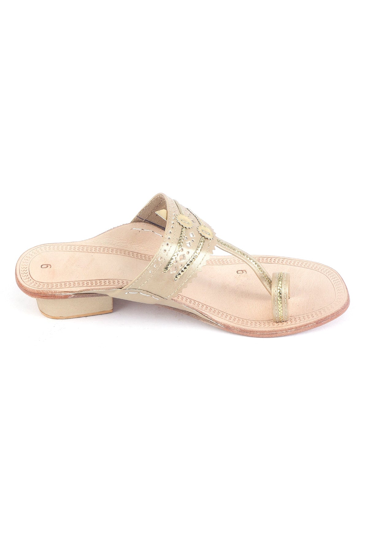 Handcrafted Kolhapuri Toe-Loop Genuine Cruelty-Free Leather Sandals サイズ EU41