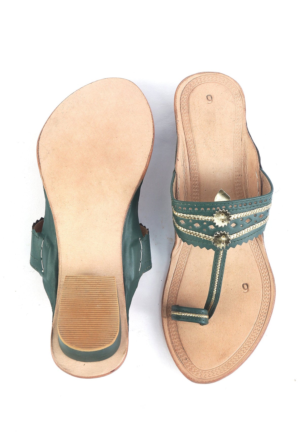 Traditional Handmade Genuine Cruelty-Free Leather Kolhapuri Chappal サイズ EU37