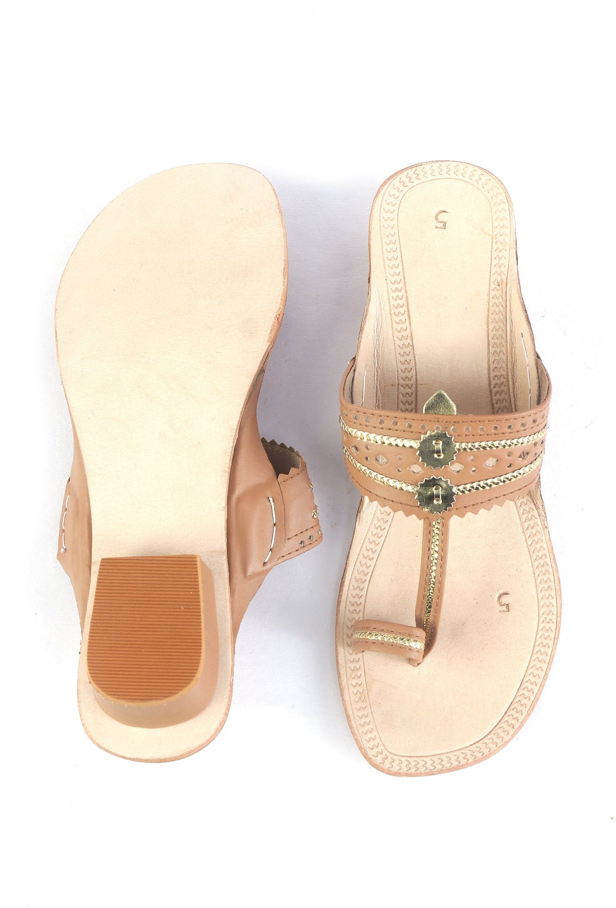Classic Braided Genuine Cruelty-Free Leather Kolhapuri Flats サイズ EU38