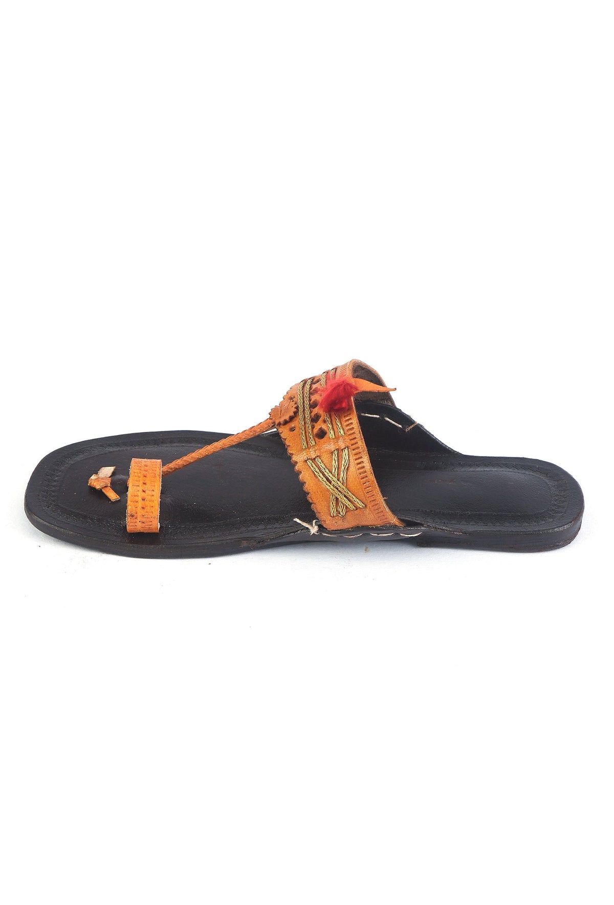 Genuine Cruelty-Free Leather Kolhapuri Toe-Hold Sandals サイズ EU41
