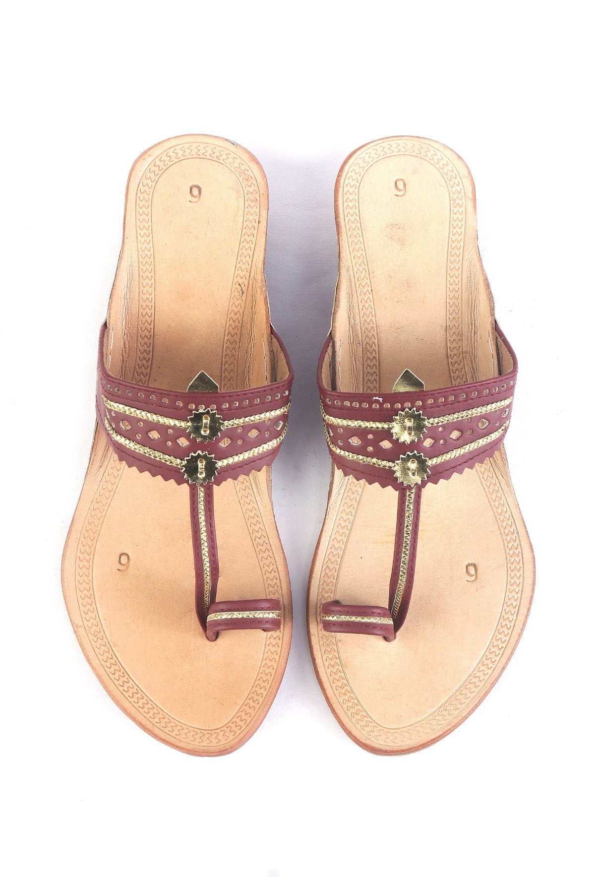 Festive Wear Braided Genuine Cruelty-Free Leather Kolhapuri Flats サイズ EU41