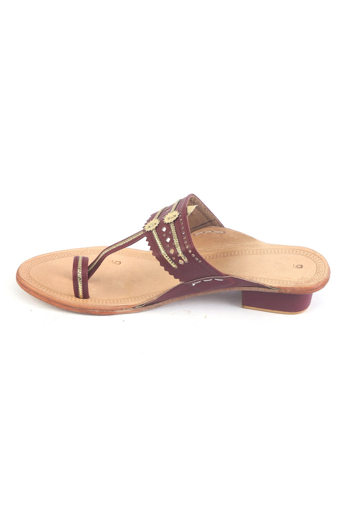 Festive Wear Braided Genuine Cruelty-Free Leather Kolhapuri Flats サイズ EU38