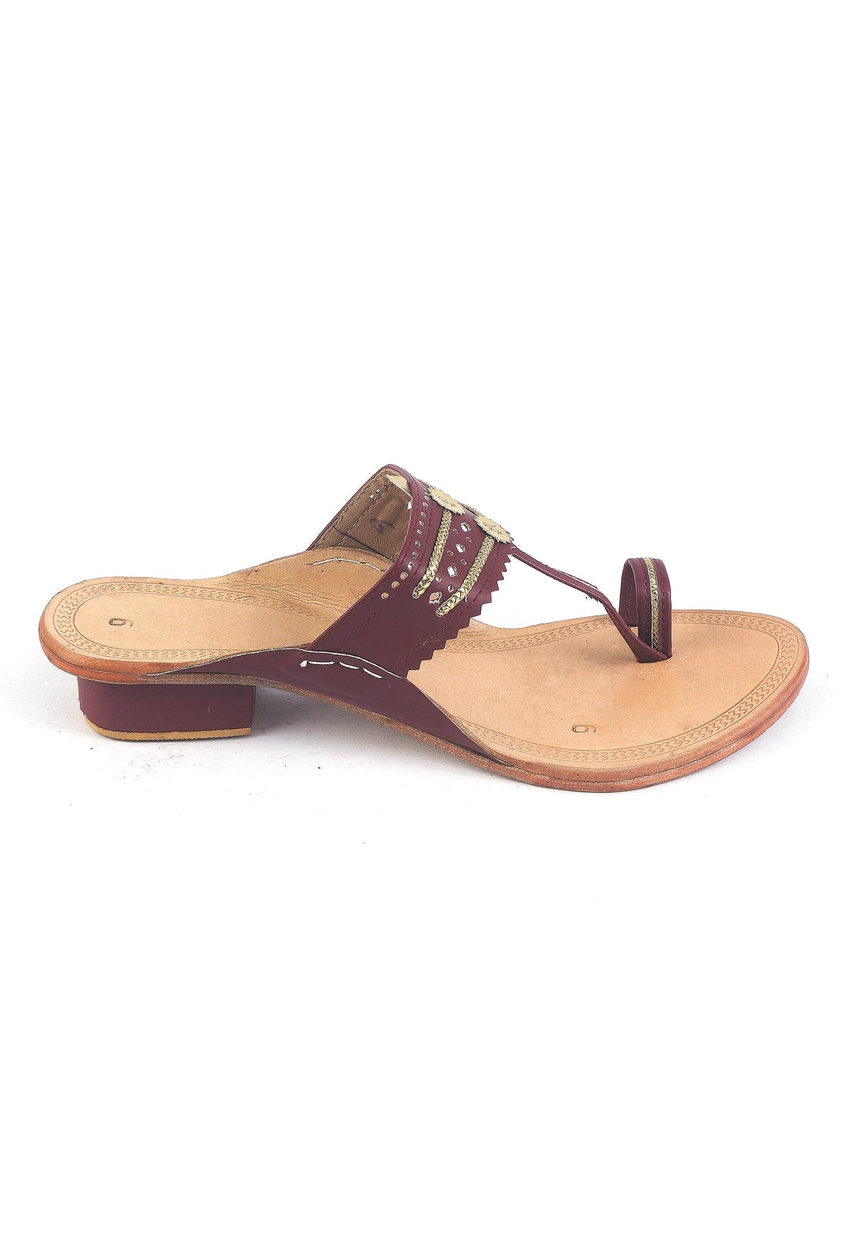 Festive Wear Braided Genuine Cruelty-Free Leather Kolhapuri Flats サイズ EU40