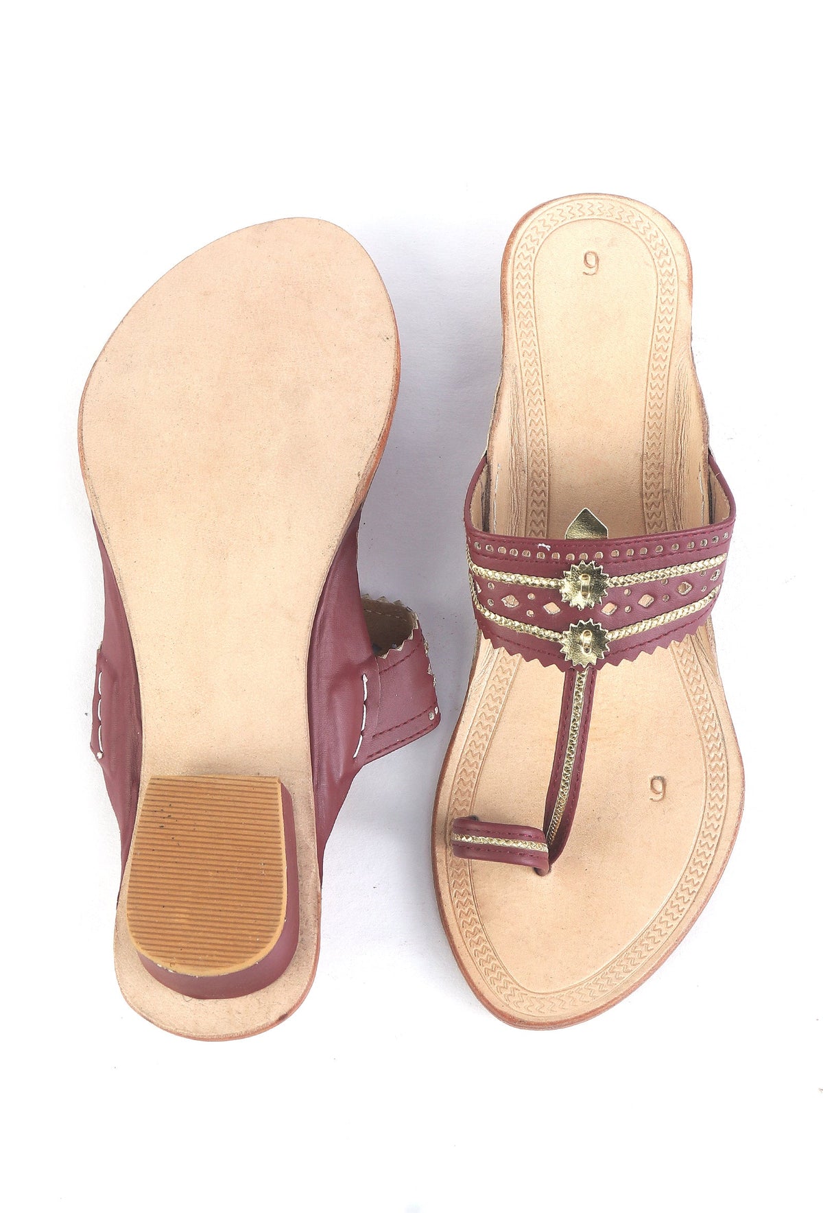 Festive Wear Braided Genuine Cruelty-Free Leather Kolhapuri Flats サイズ EU42