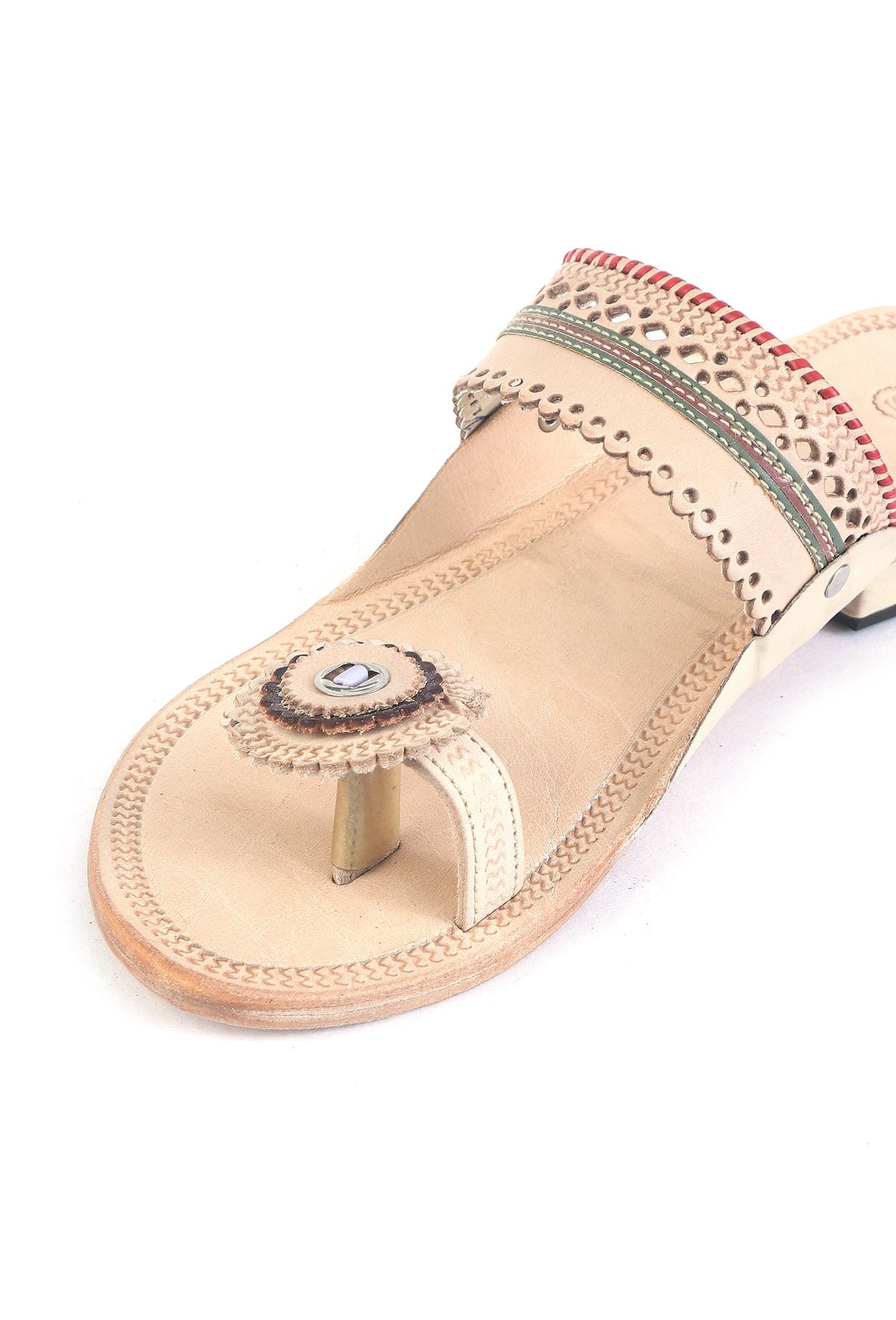 Handwoven Braided Genuine Cruelty-Free Leather Kolhapuri Flats サイズ EU38