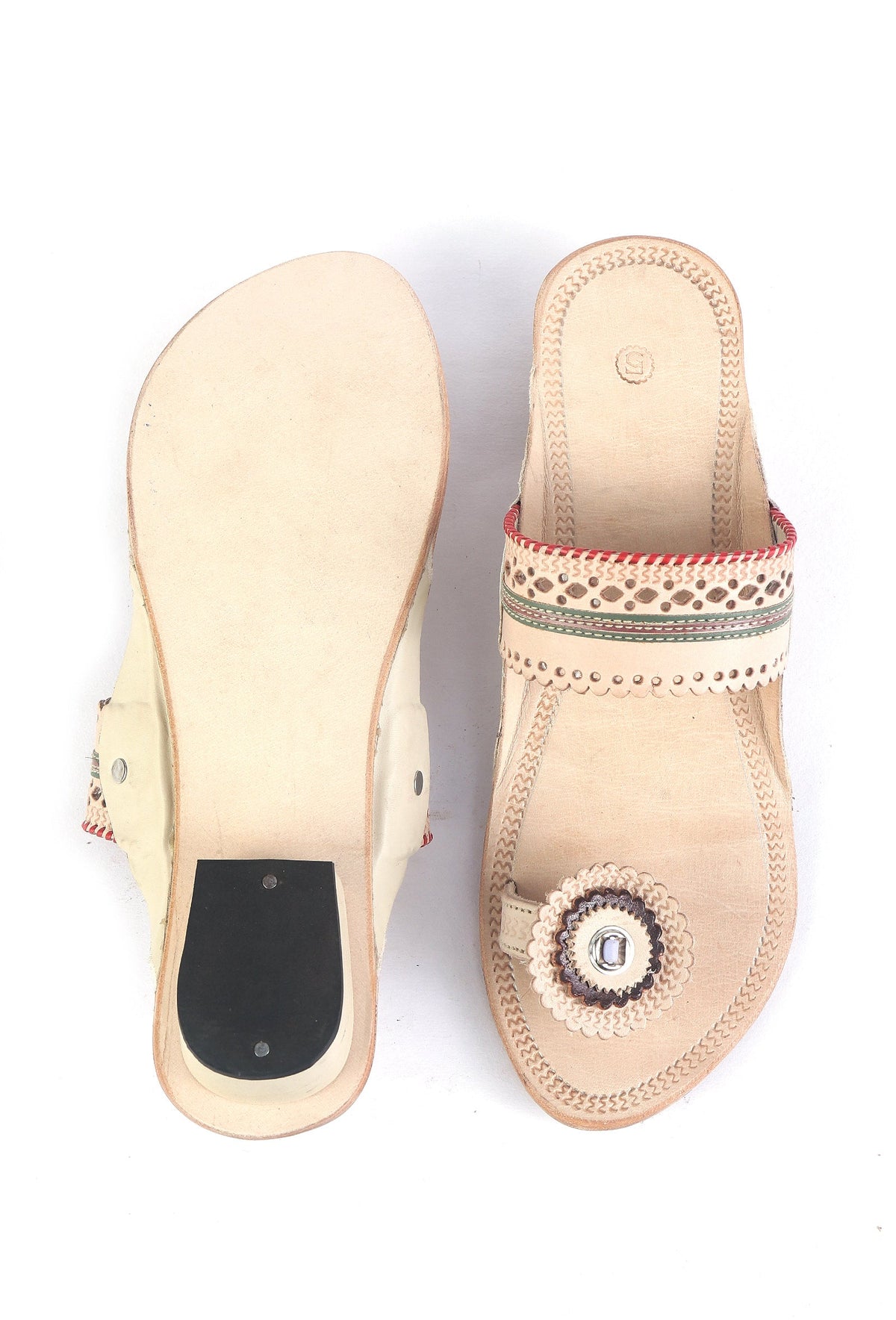 Handwoven Braided Genuine Cruelty-Free Leather Kolhapuri Flats サイズ EU37