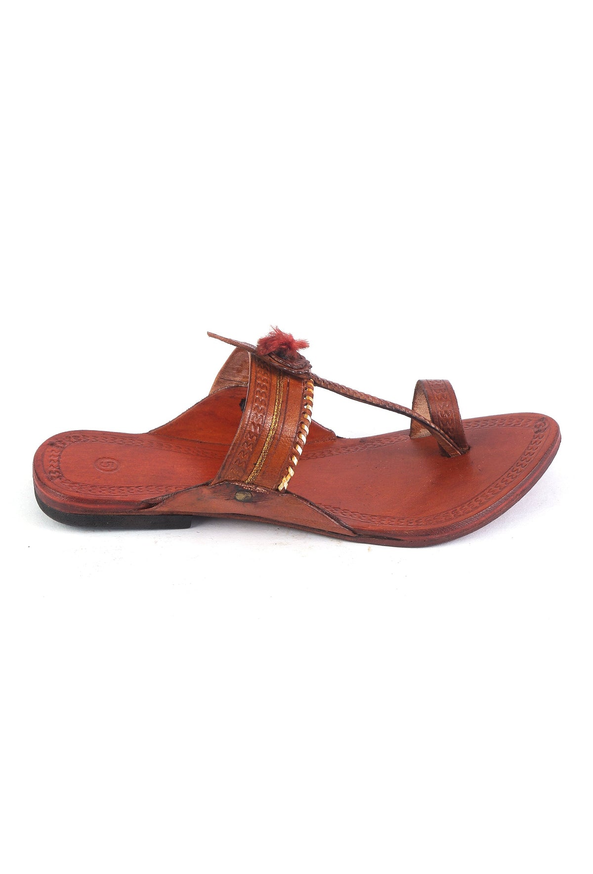 Handmade Cruelty-Free Leather Kolhapuri Chappals for Women サイズ EU39