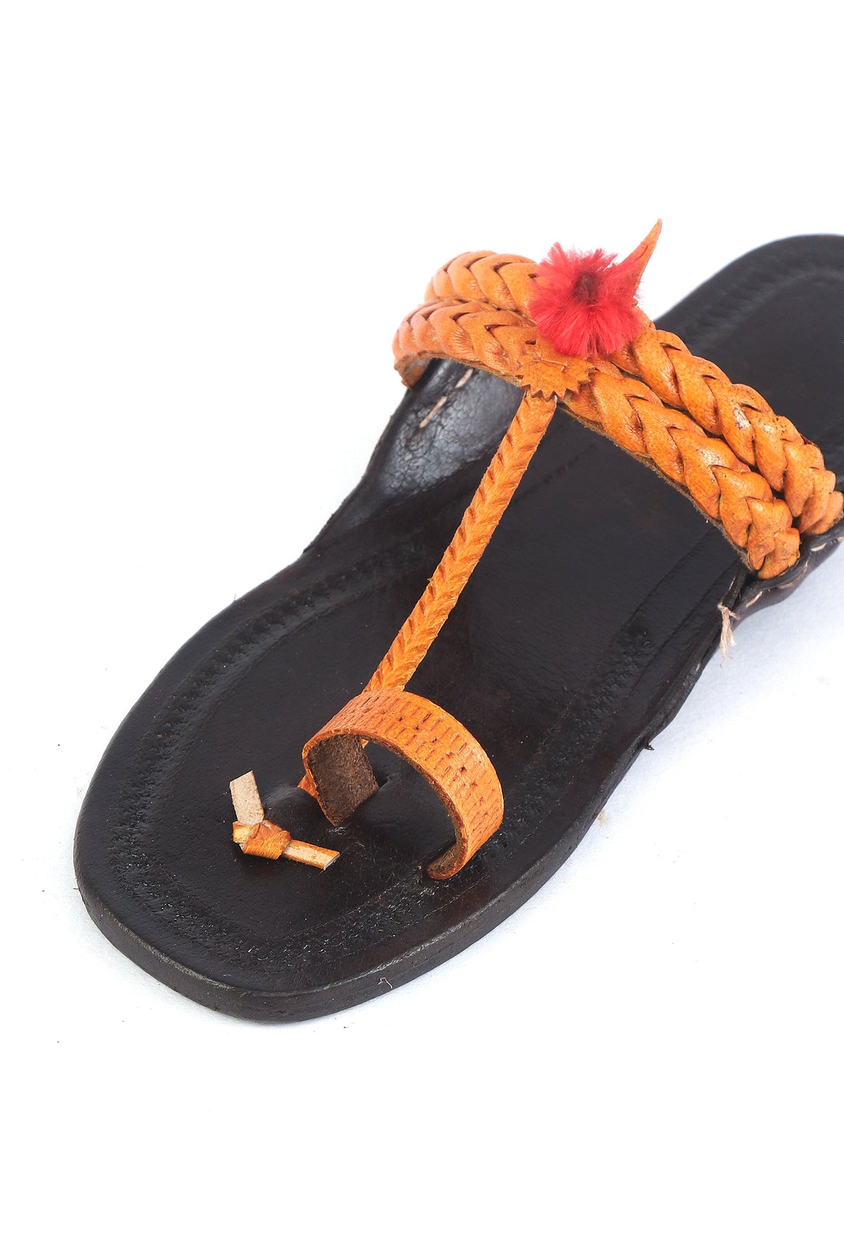 Traditional Indian Genuine Cruelty-Free Leather Kolhapuri Flats サイズ EU38