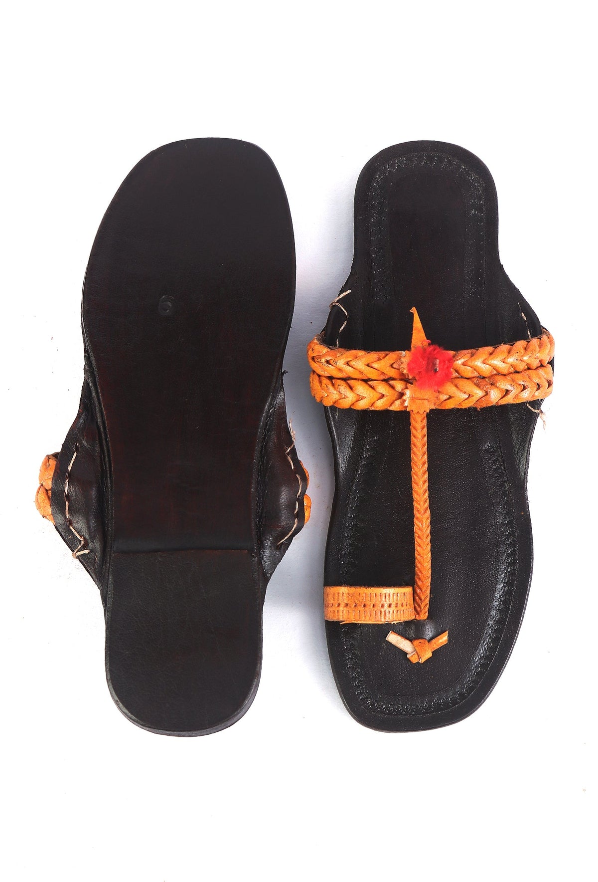 Traditional Indian Genuine Cruelty-Free Leather Kolhapuri Flats サイズ EU43