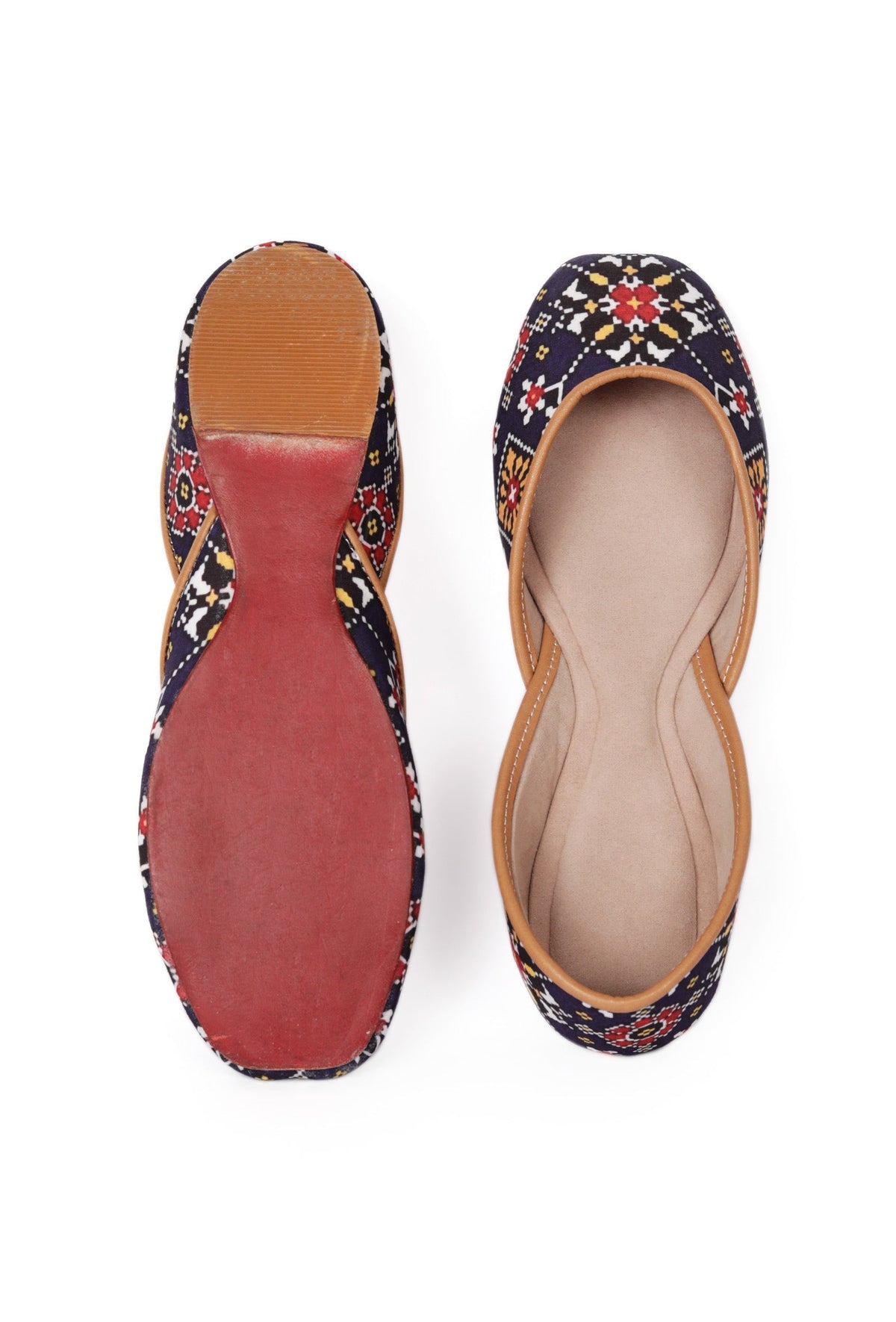 Blue Silk Patola Print Juttie サイズ EU40