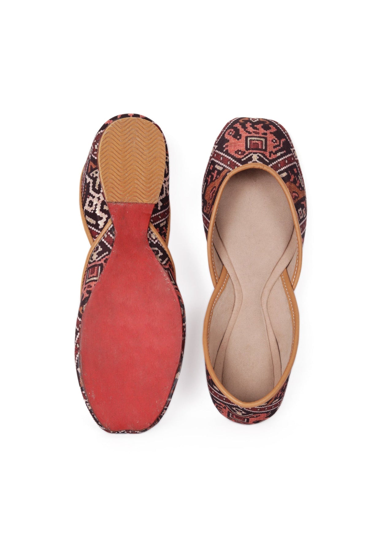 Maroon Silk Patola Print Juttie サイズ EU38
