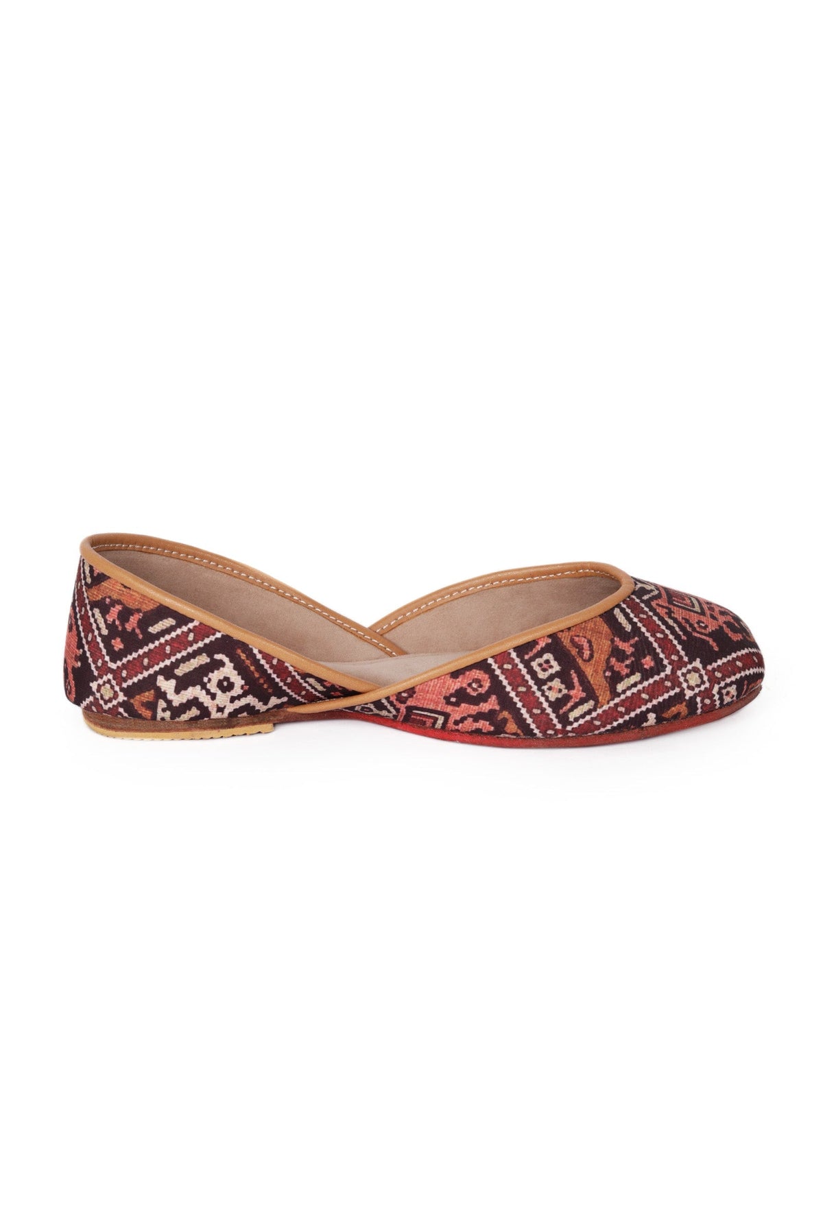 Maroon Silk Patola Print Juttie サイズ EU35