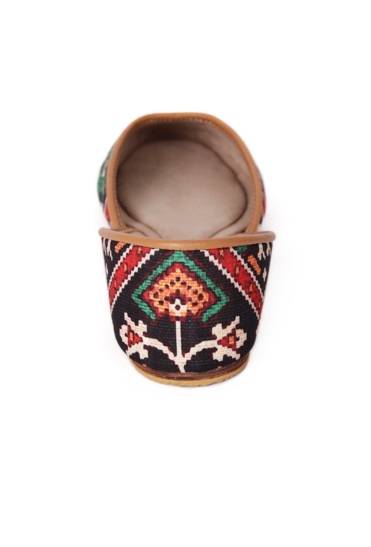 Dark Green & Red Silk Patola Print Juttie サイズ EU40