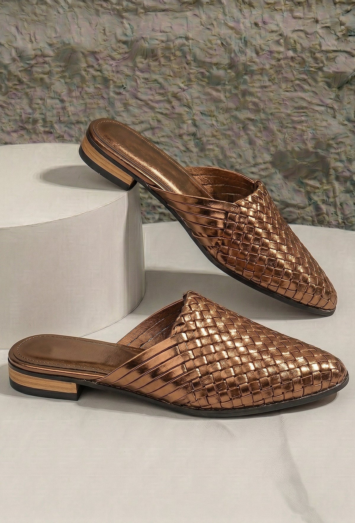Bronze Woven Mule Flats サイズ EU40