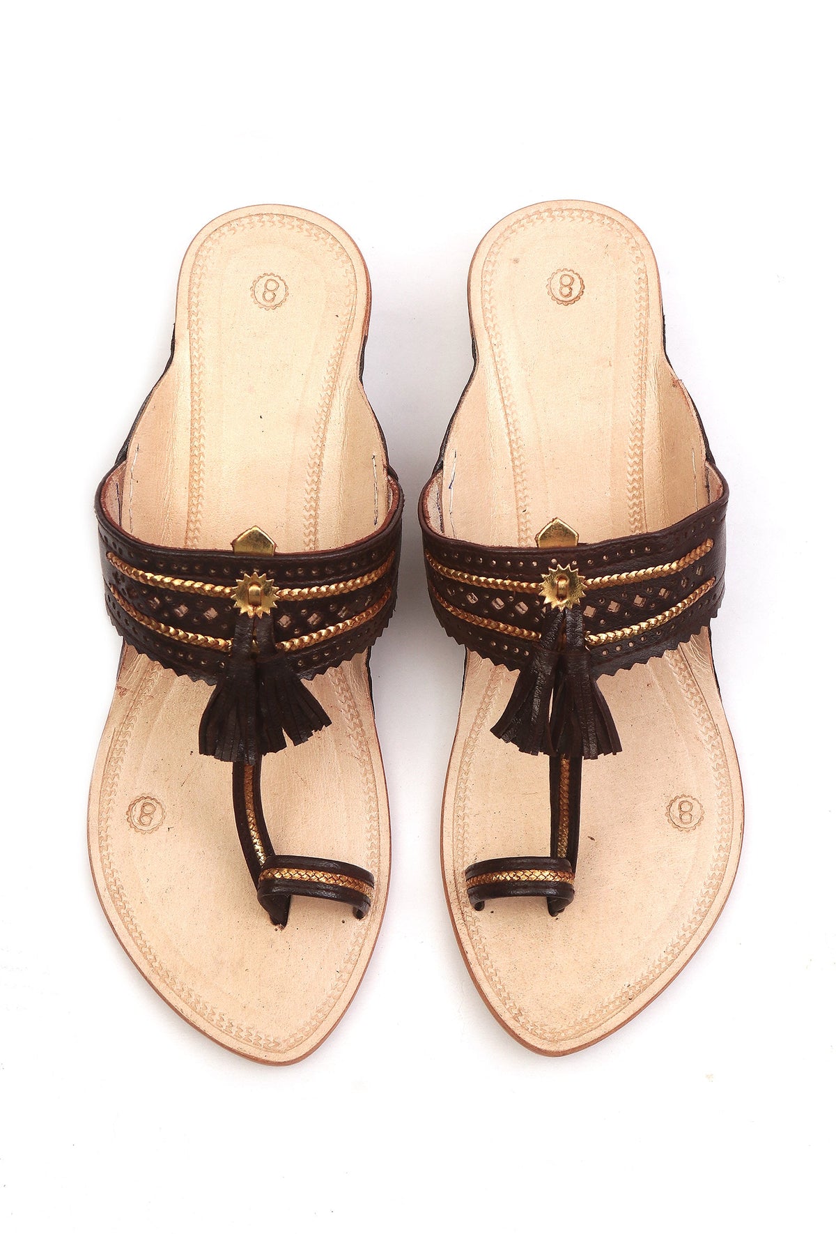 Noir Tassel Kolhapuri Heels サイズ EU39