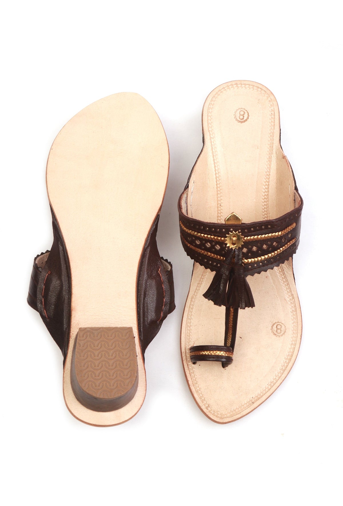 Noir Tassel Kolhapuri Heels サイズ EU36