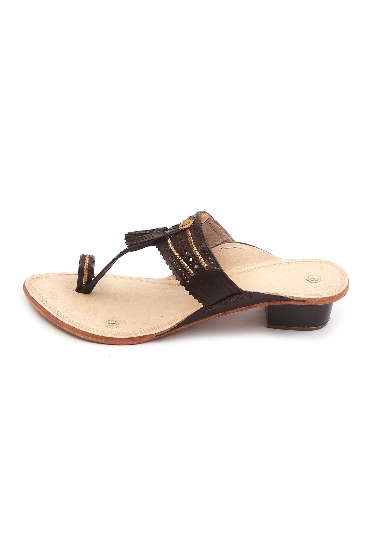 Noir Tassel Kolhapuri Heels サイズ EU37