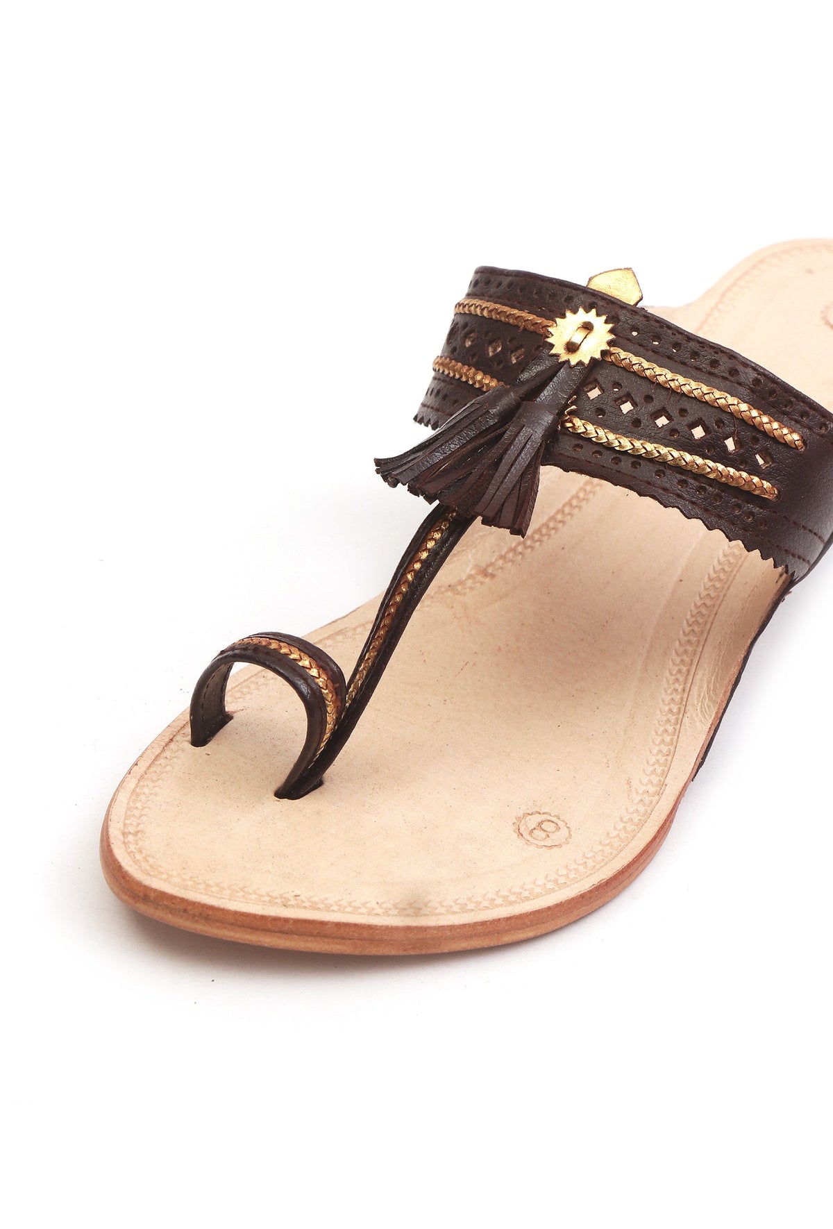 Noir Tassel Kolhapuri Heels サイズ EU35