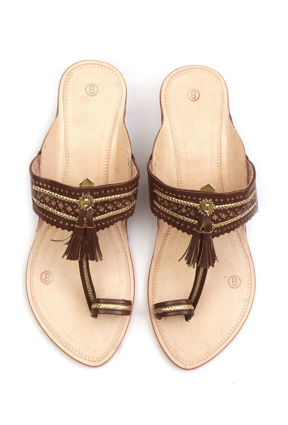 Espresso Tassel Kolhapuri Heels サイズ EU40