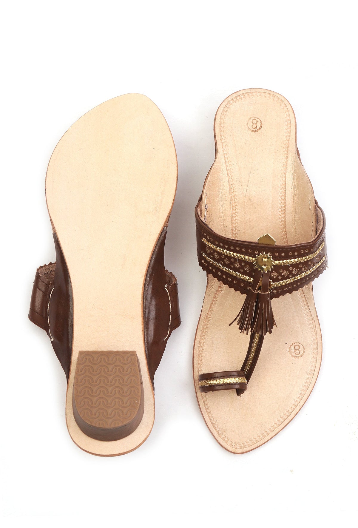 Espresso Tassel Kolhapuri Heels サイズ EU39