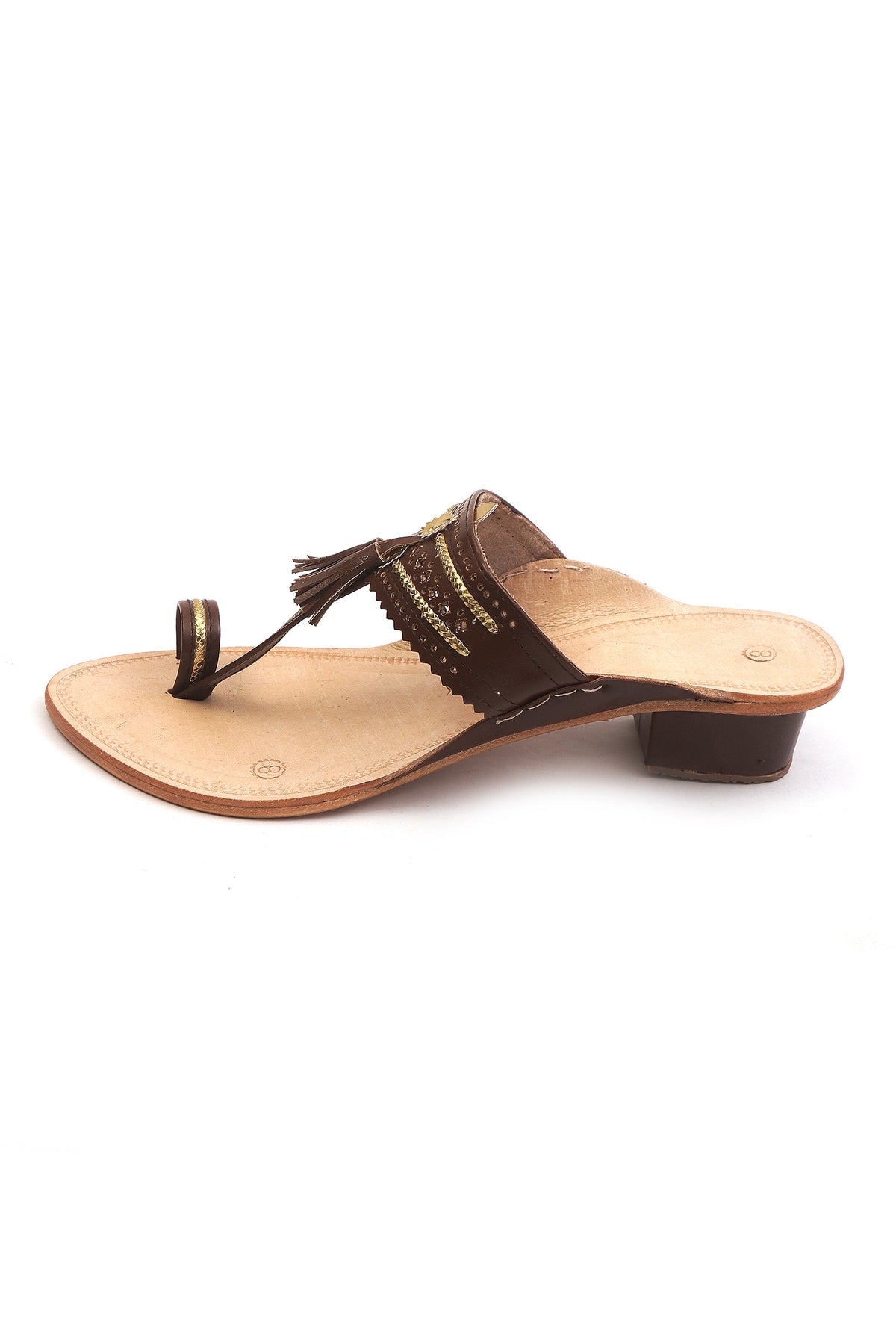 Espresso Tassel Kolhapuri Heels サイズ EU41