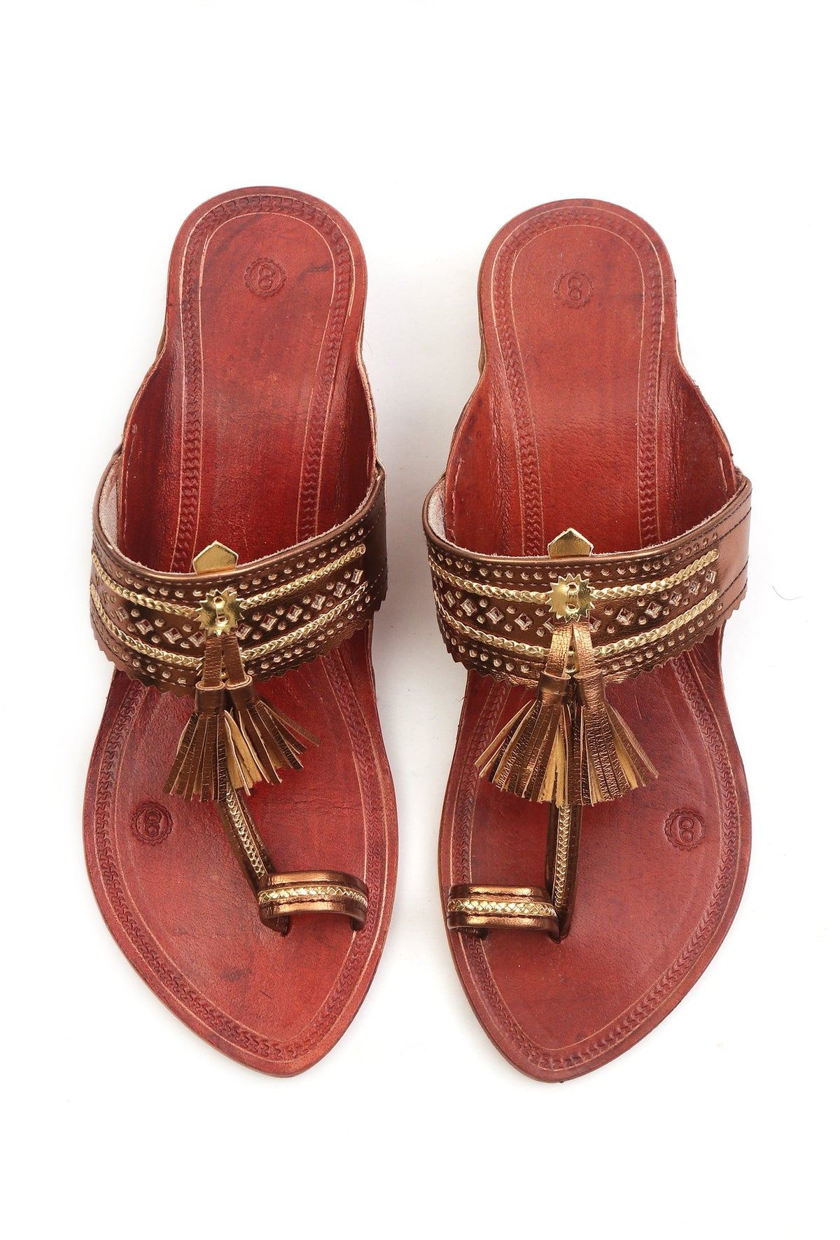 Mahogany Tassel Kolhapuri Flats サイズ EU38