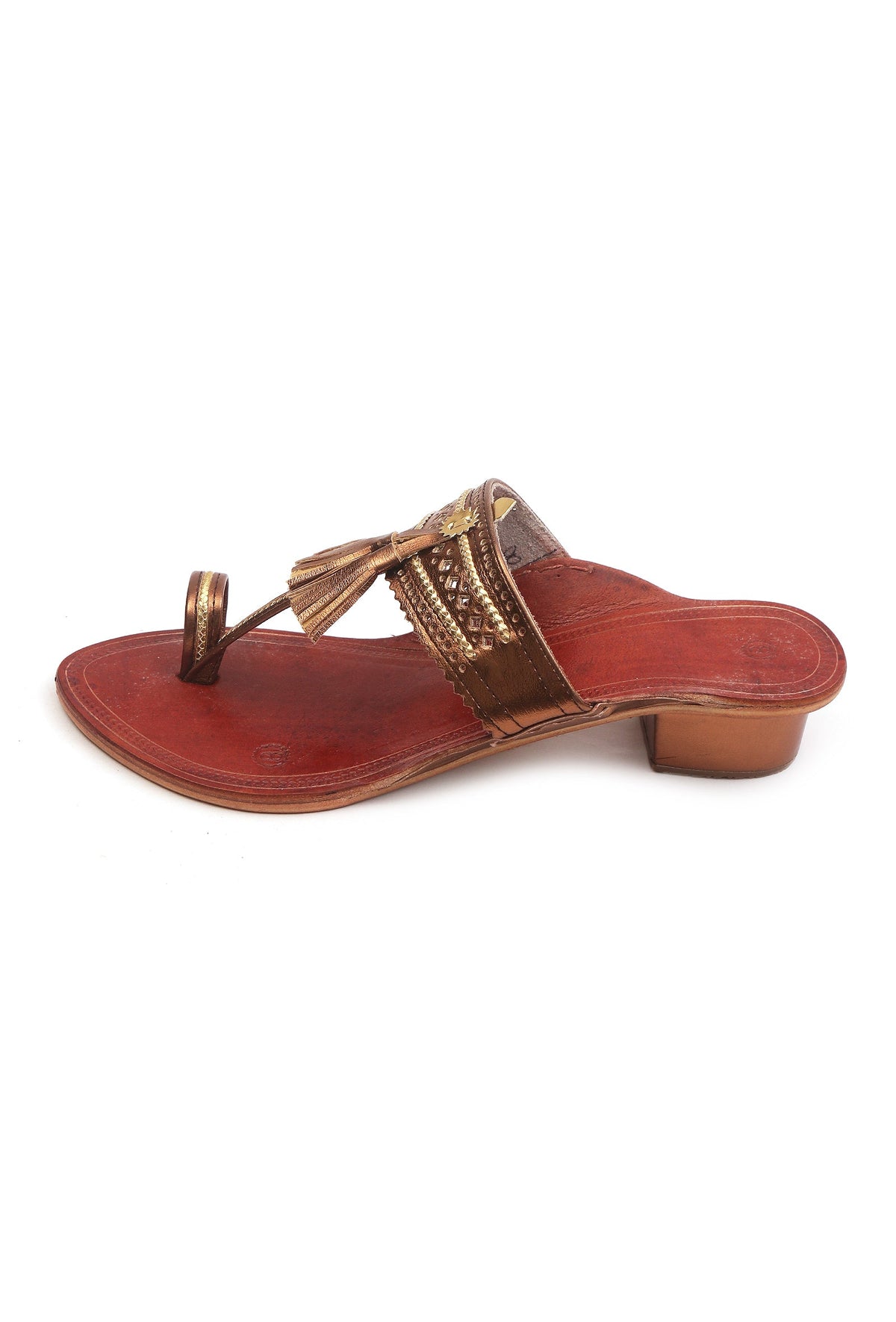 Mahogany Tassel Kolhapuri Flats サイズ EU38