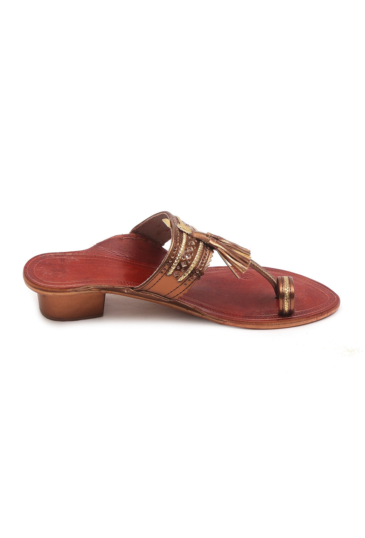 Mahogany Tassel Kolhapuri Flats サイズ EU38