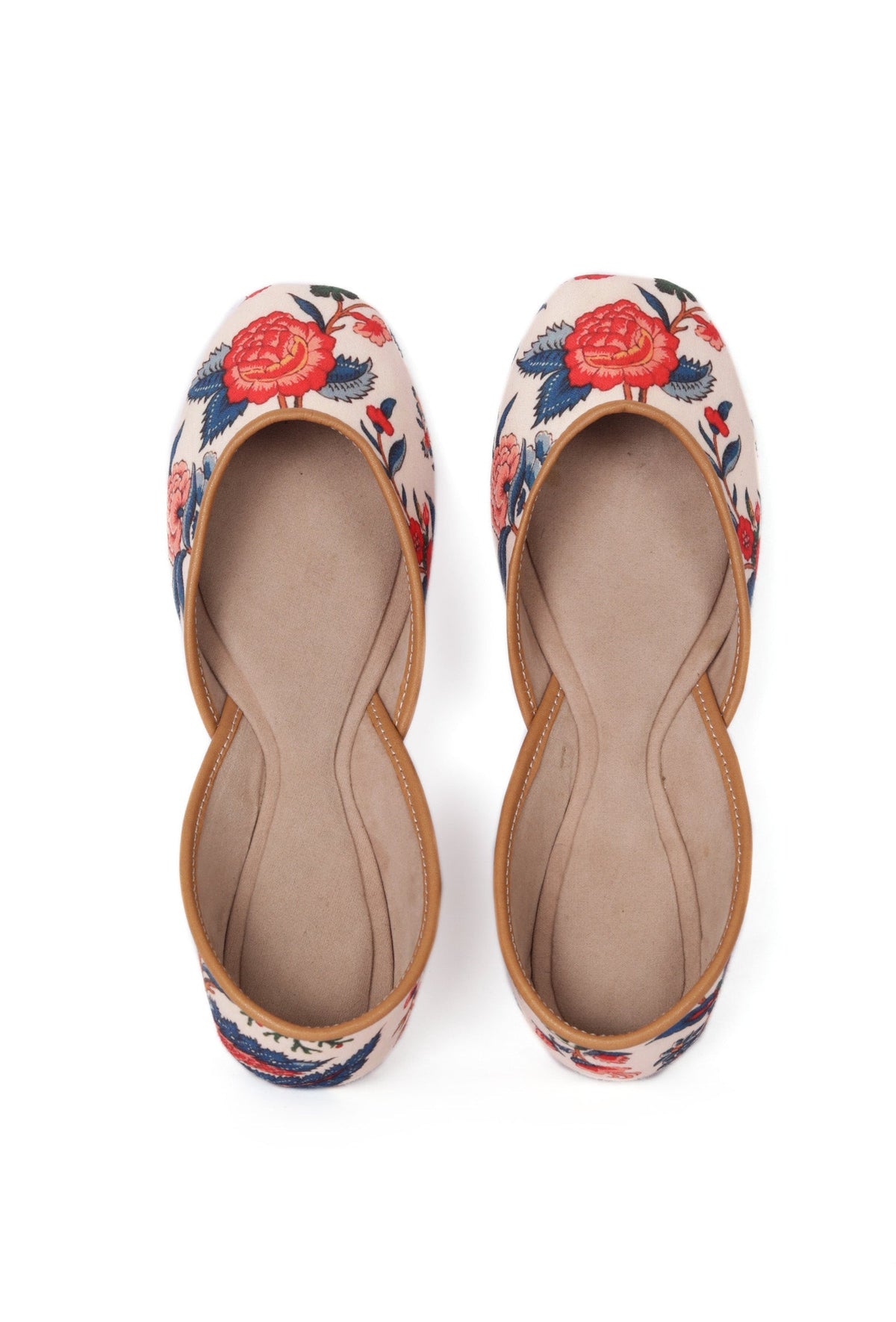 Coral and Blue Floral Chintz Jutti サイズ EU37
