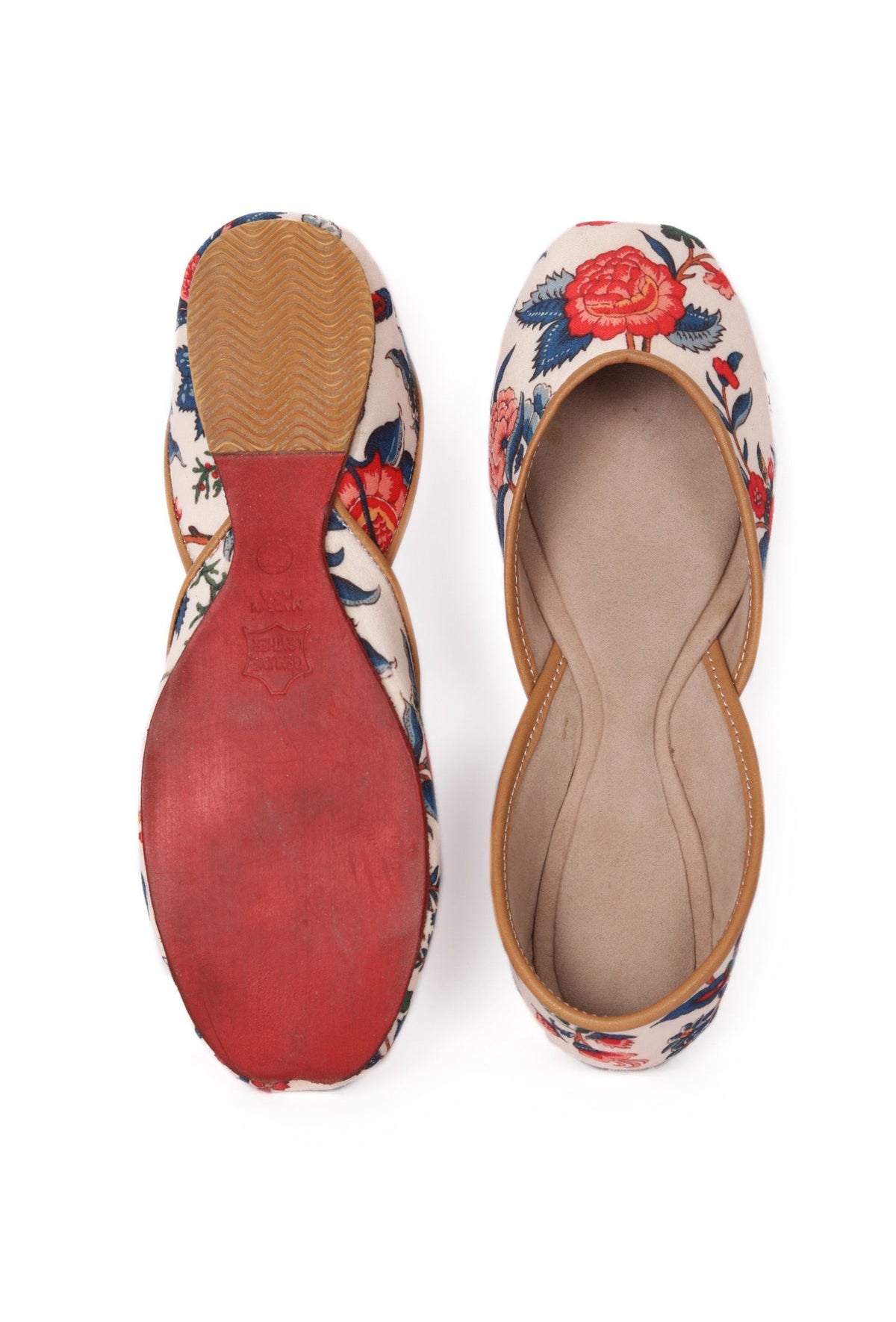 Coral and Blue Floral Chintz Jutti サイズ EU37