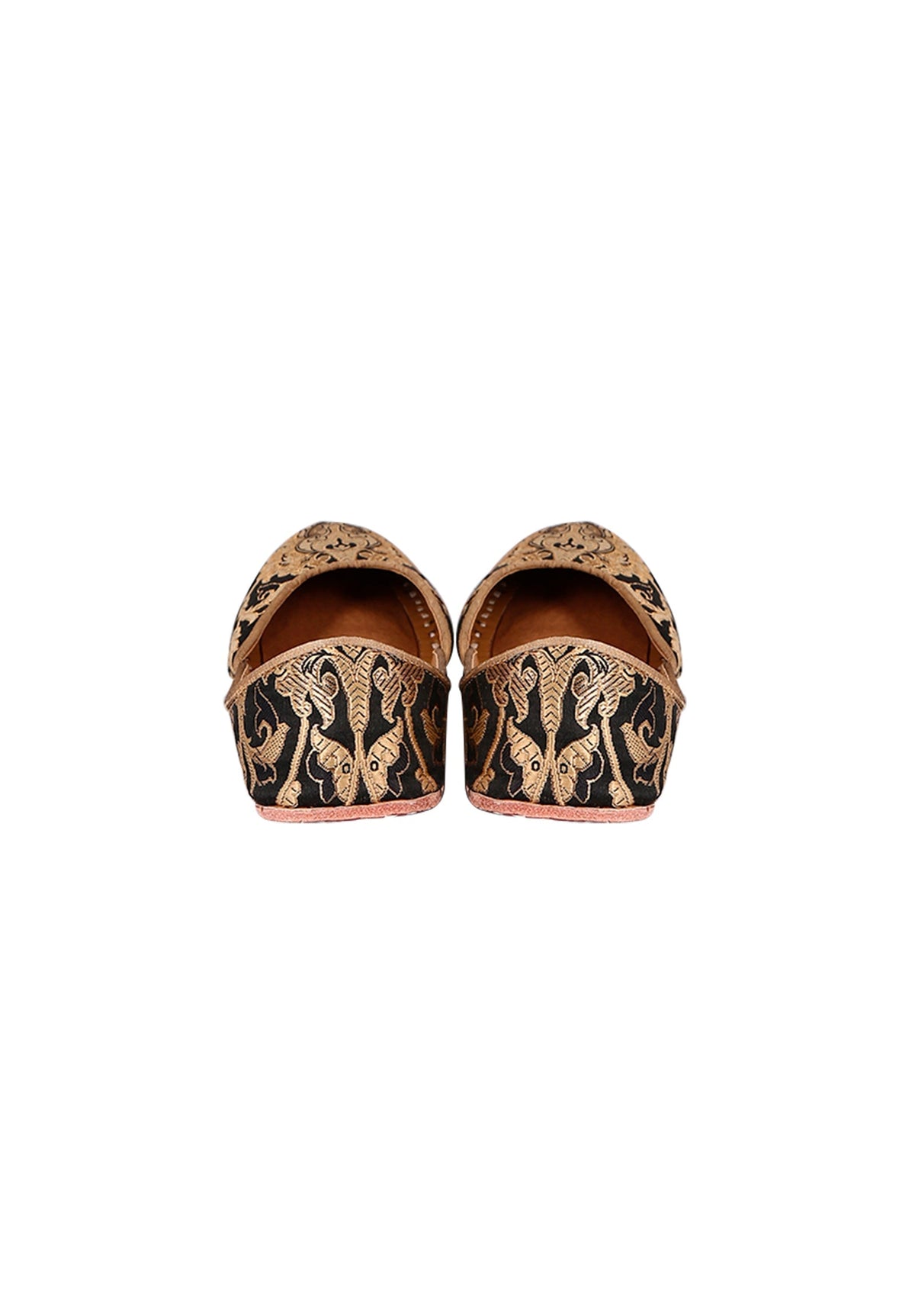 Black Brocade Genuine Leather Punjabi Jutti サイズ EU41