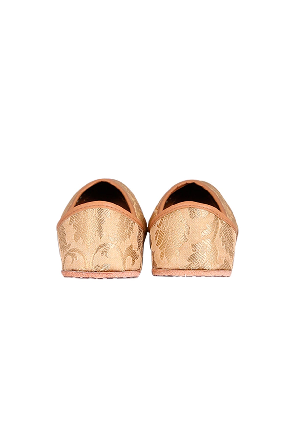 Beige Brocade Genuine Leather Punjabi Jutti サイズ EU41