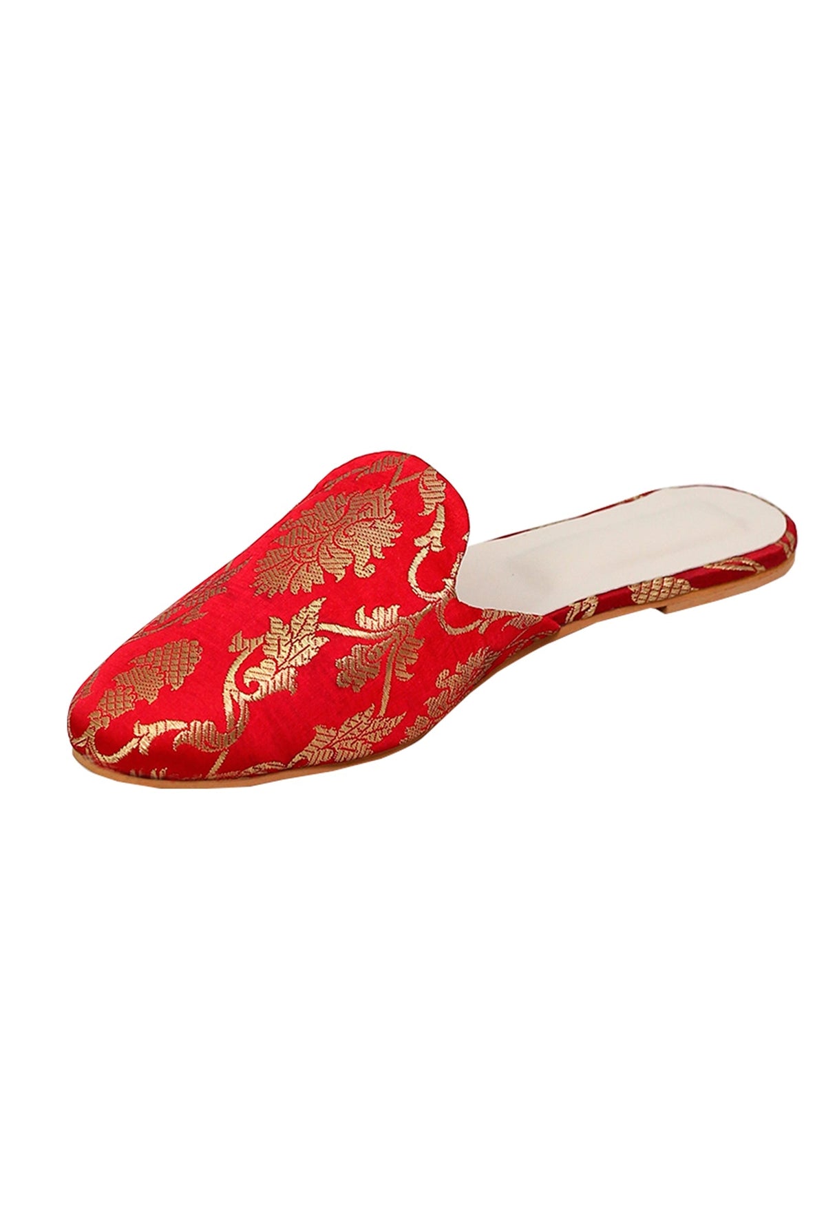 Festive Red Brocade Slider Mules サイズ EU42
