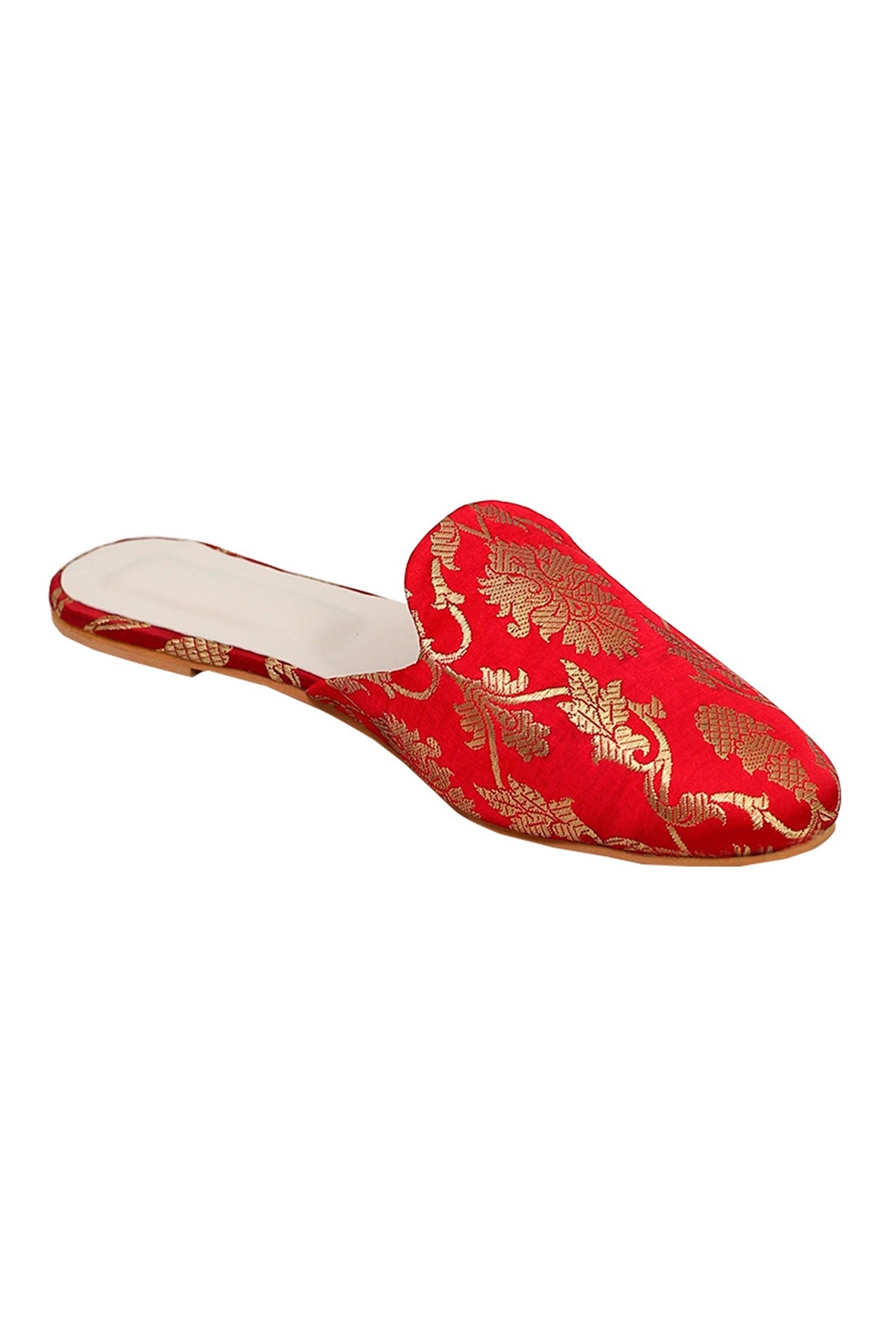 Festive Red Brocade Slider Mules サイズ EU38