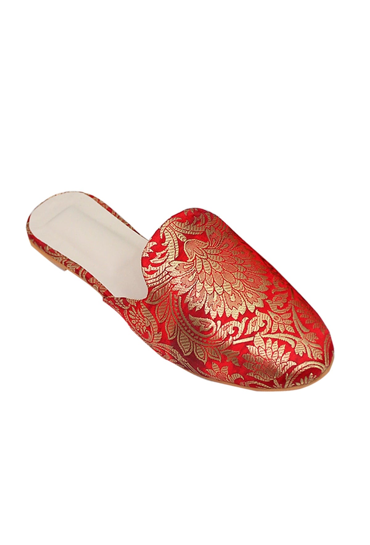 Ornate Red Brocade Slider Mules サイズ EU36