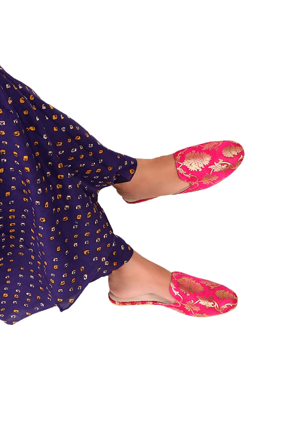 Royal Fuchsia Brocade Slider Mules サイズ EU38