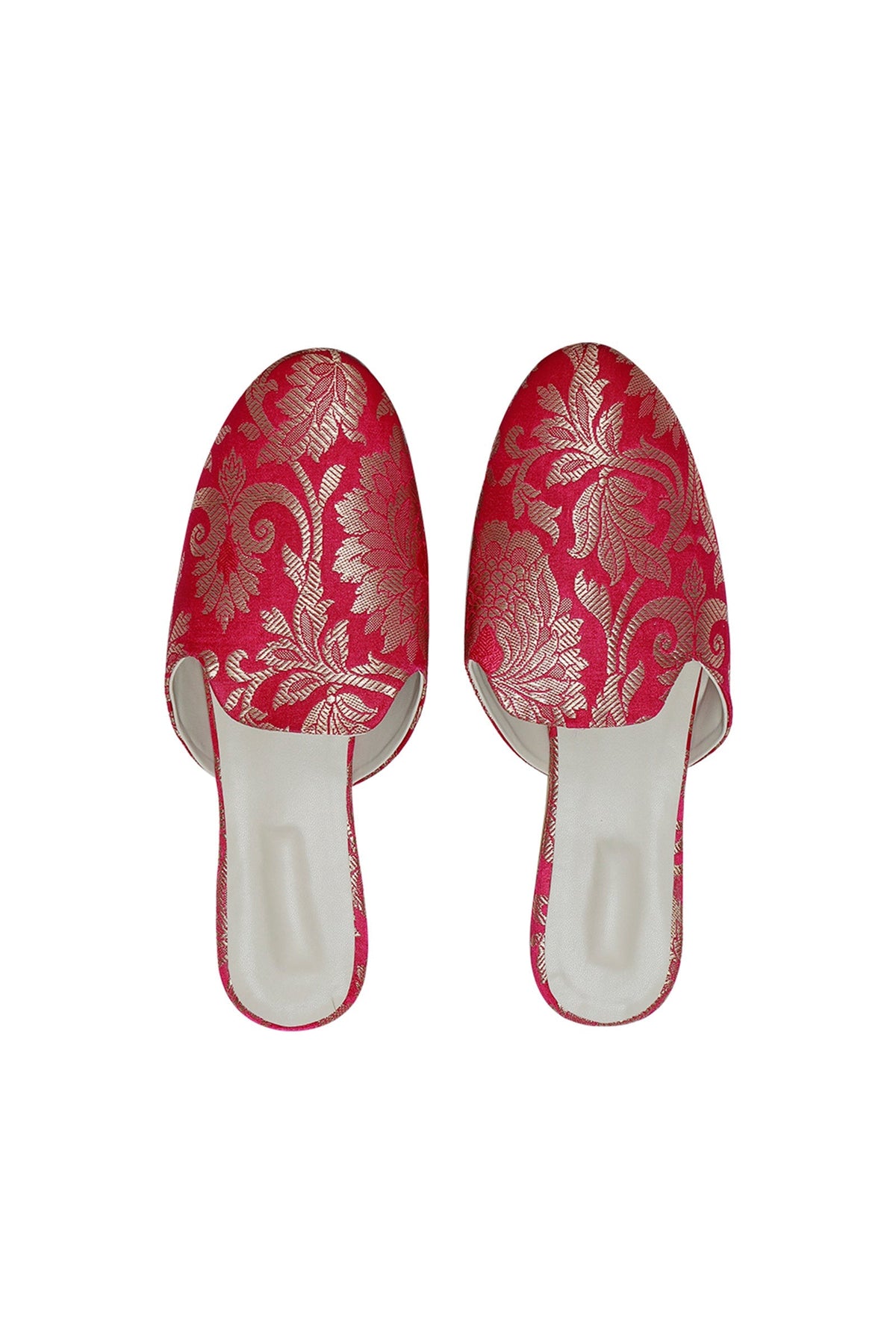 Royal Fuchsia Brocade Slider Mules サイズ EU38