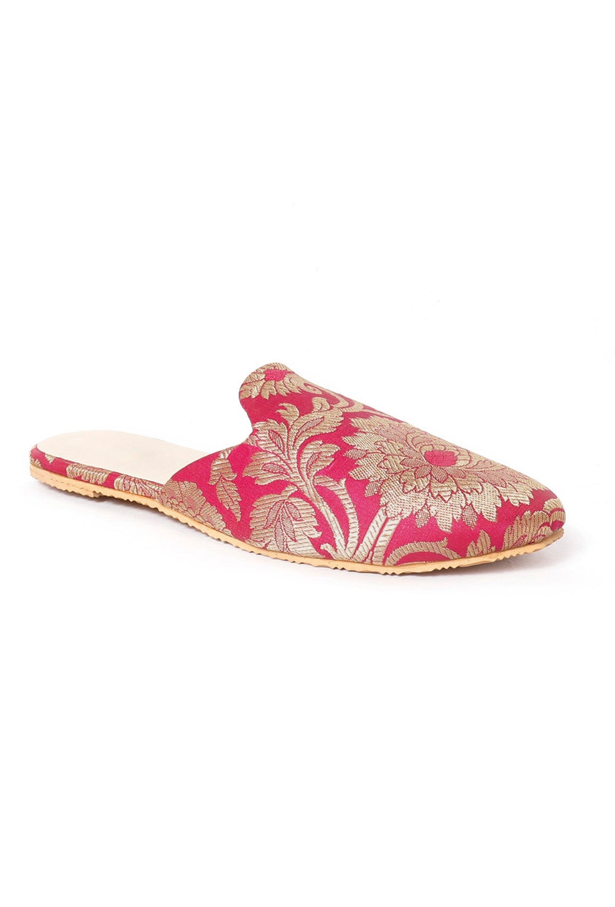 Royal Fuchsia Brocade Slider Mules サイズ EU40