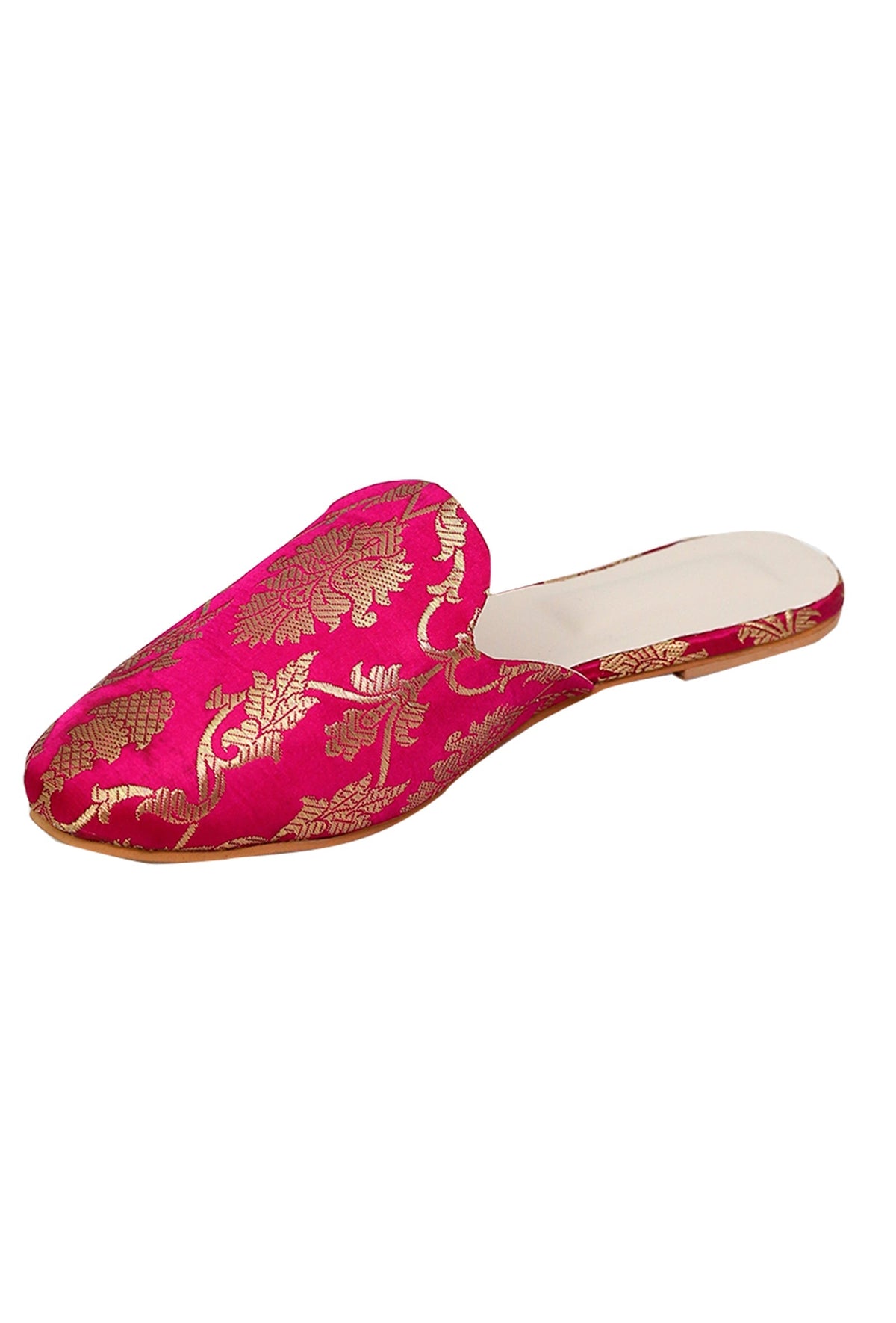 Royal Fuchsia Brocade Slider Mules サイズ EU38